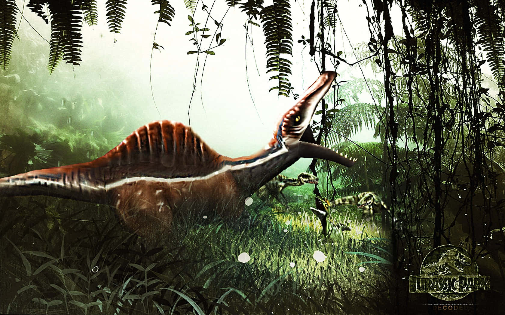 A Closeup Of A Spinosaurus, A Dinosaur From The Cretaceous Period Background