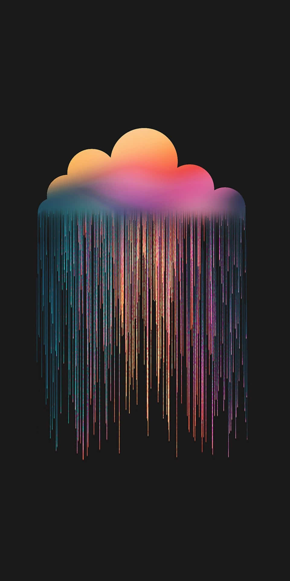 A Cloud With Colorful Drips On A Black Background Background