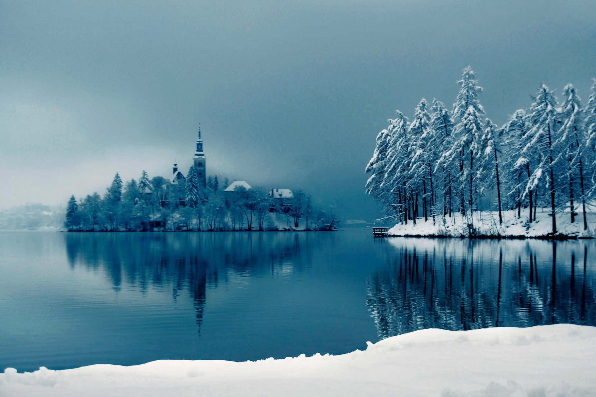 A Cold Winter Day At Lake Bled