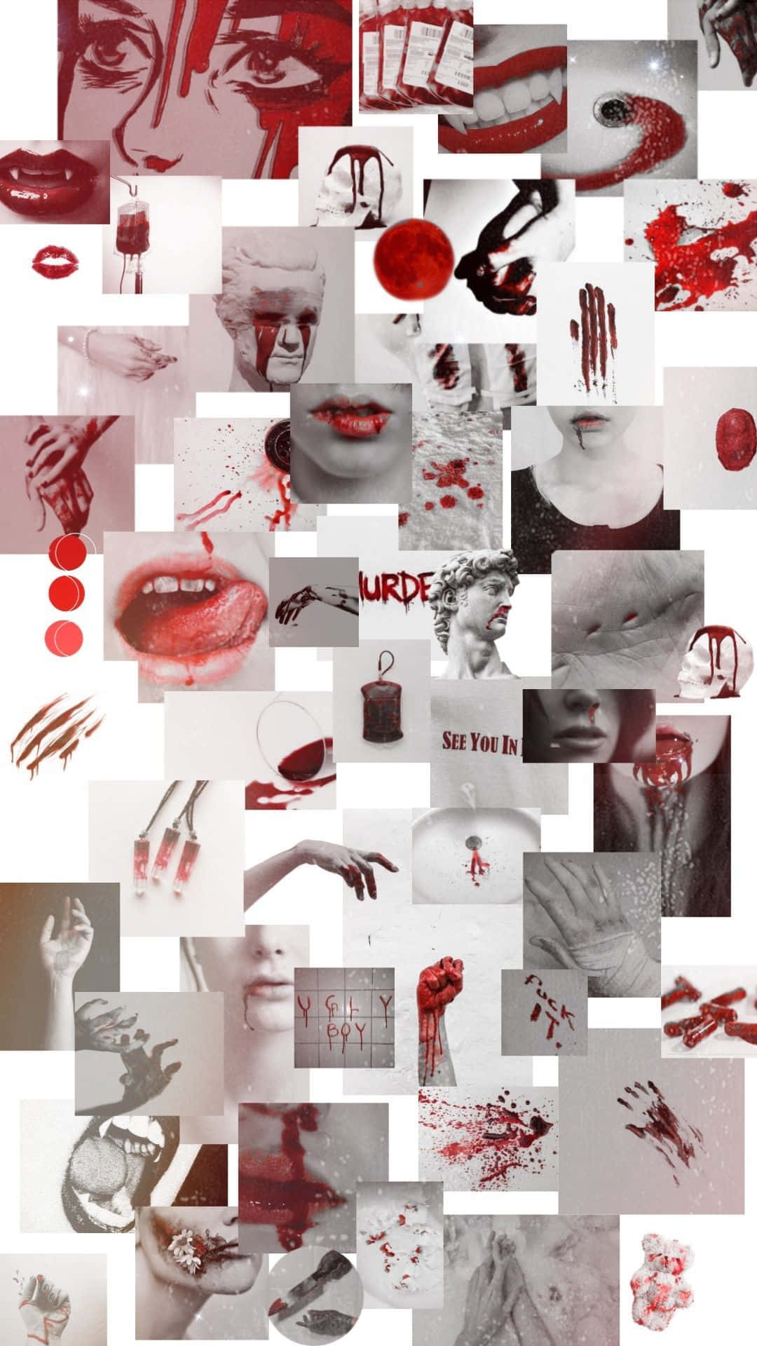 A Collage Of Bloody Pictures And Images Background