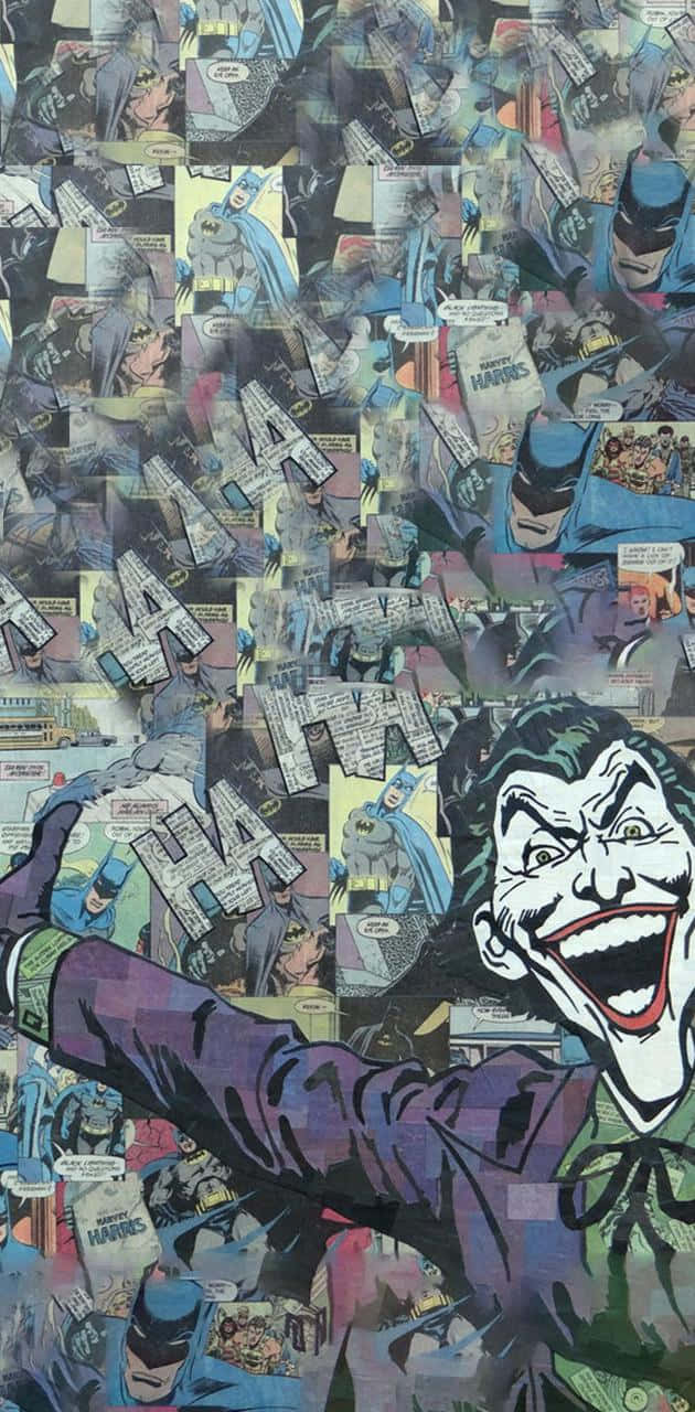 A Collage Of Comic Book Characters On A Wall Background