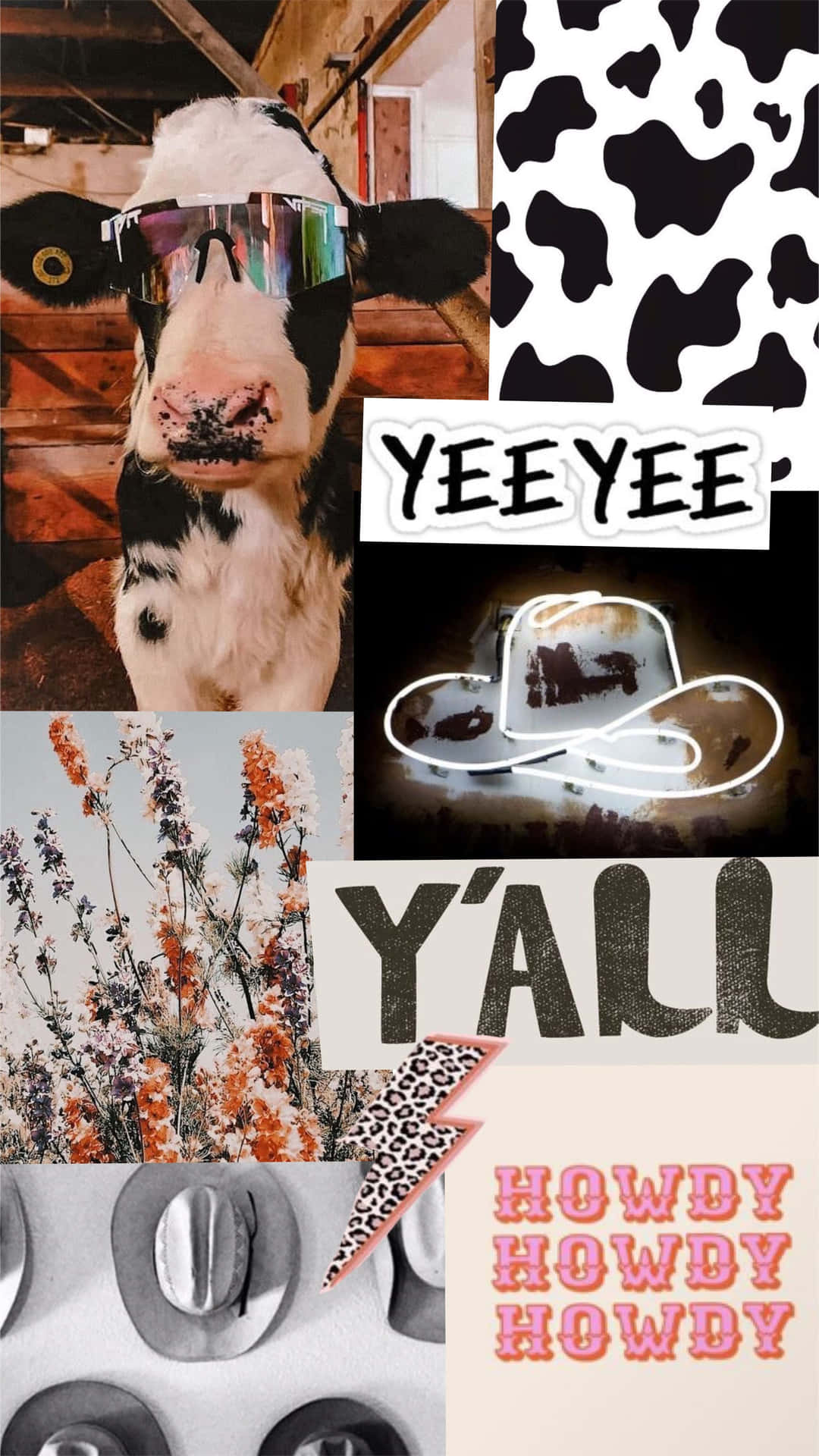 A Collage Of Cows, Cowboys, And Cows
