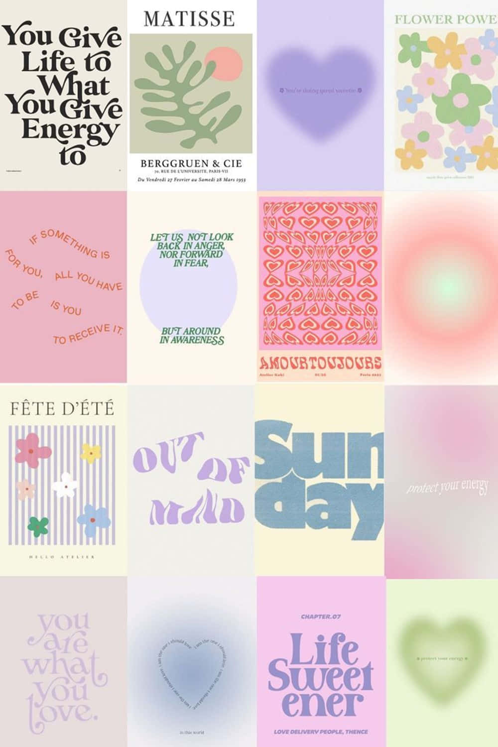 A Collage Of Different Posters With Different Words