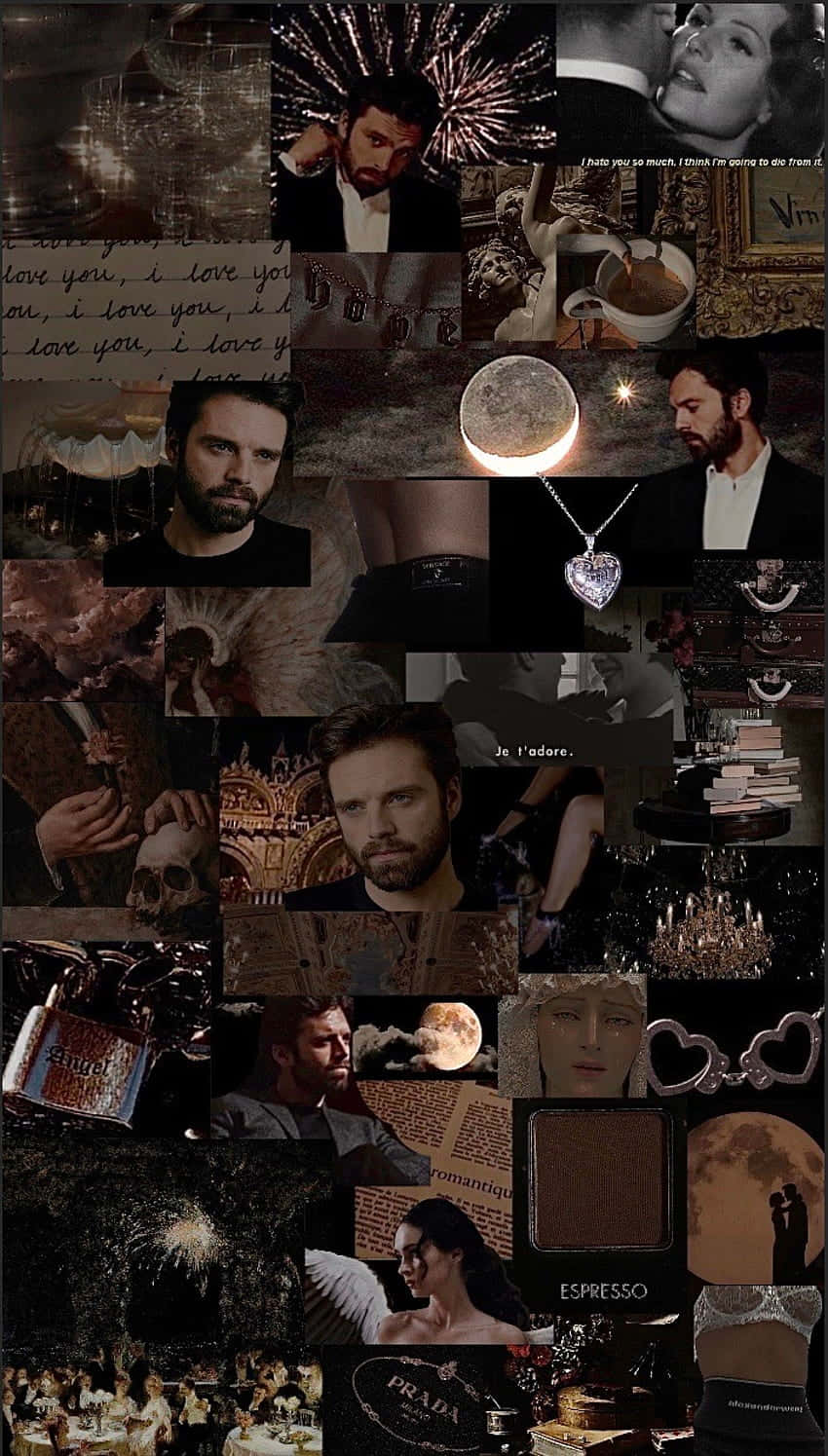 A Collage Of Images Of A Man And Woman Background