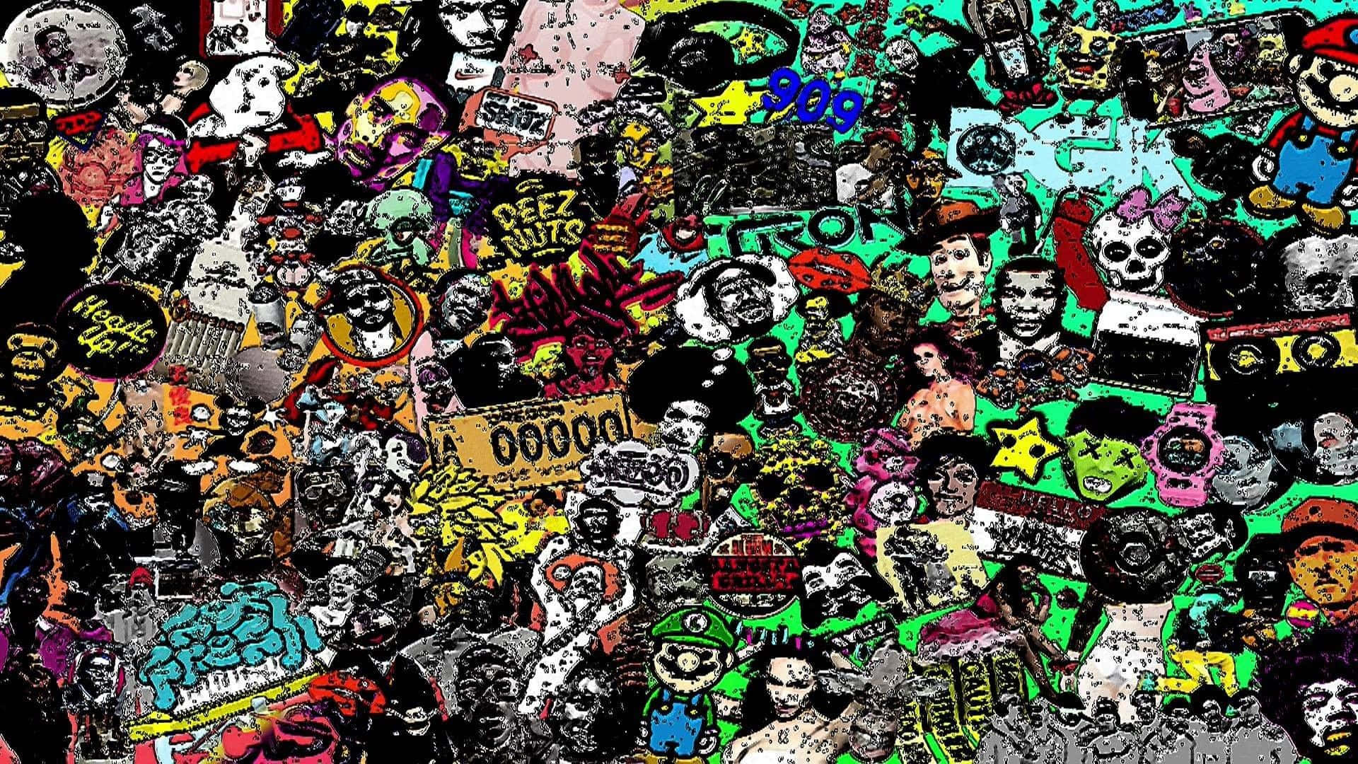 A Collage Of Many Different Types Of Stickers Background
