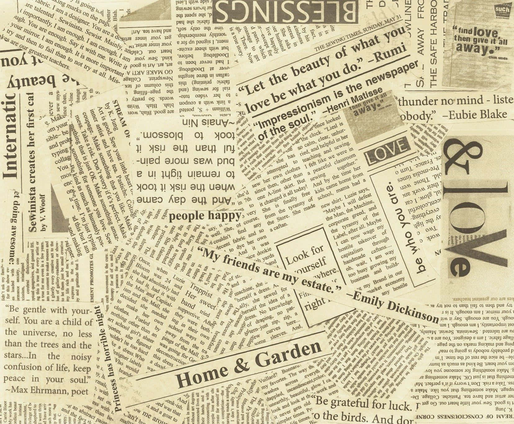 A Collage Of Old Newspaper Pages Background