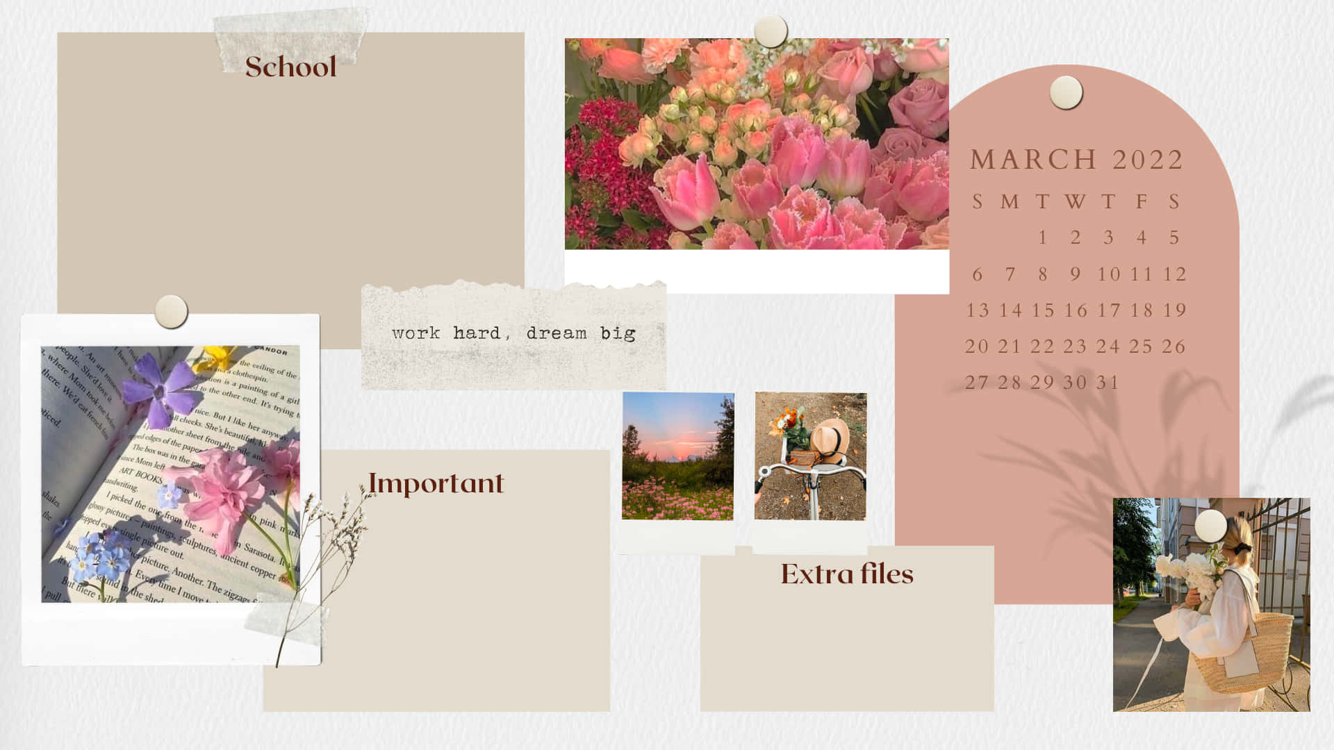 A Collage Of Photos And Pictures Of Flowers Background