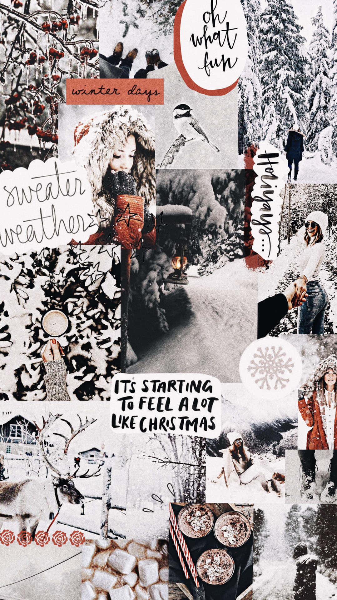 A Collage Of Photos And Words About Winter