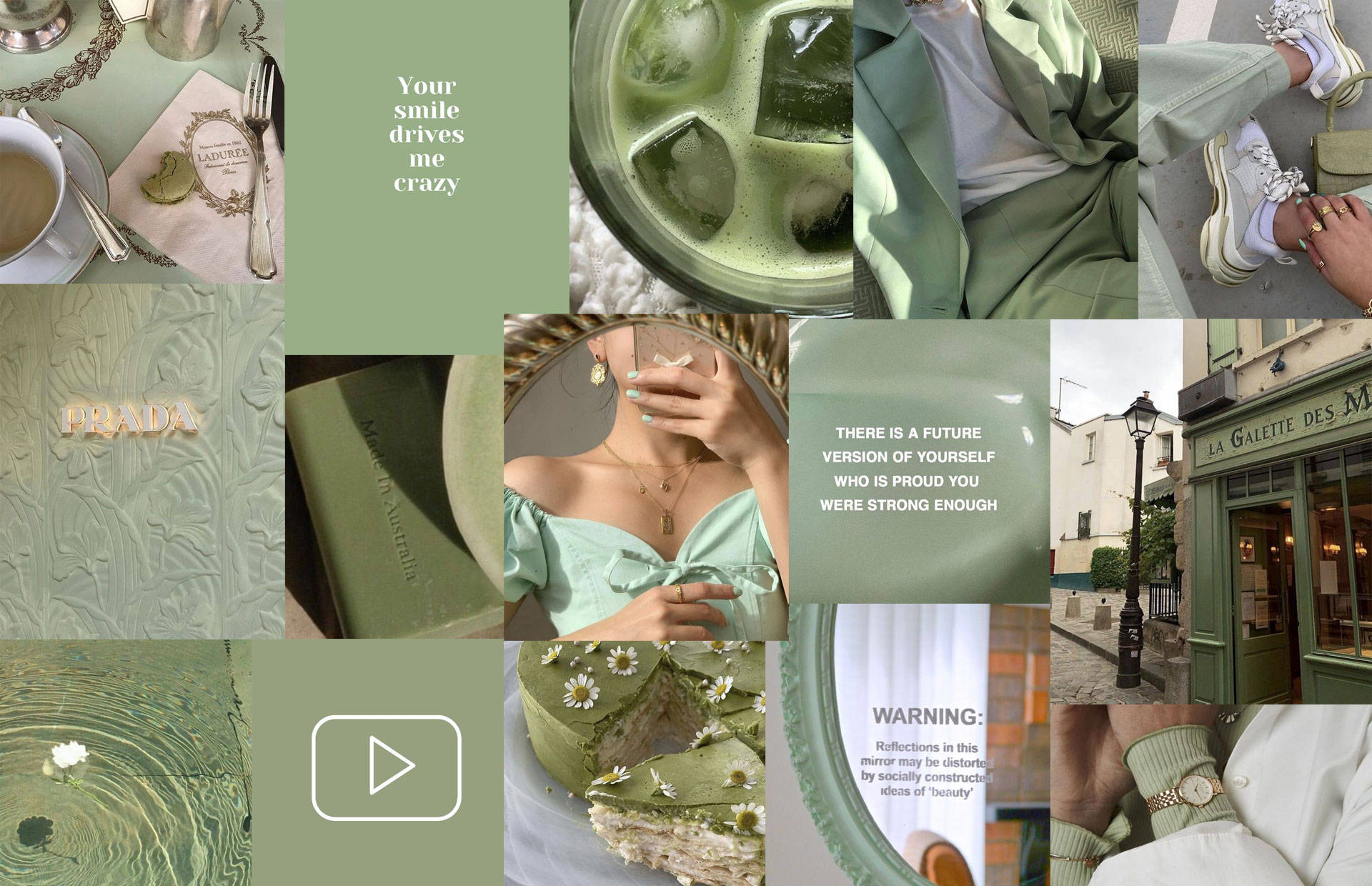 A Collage Of Photos Of People In Green Clothes