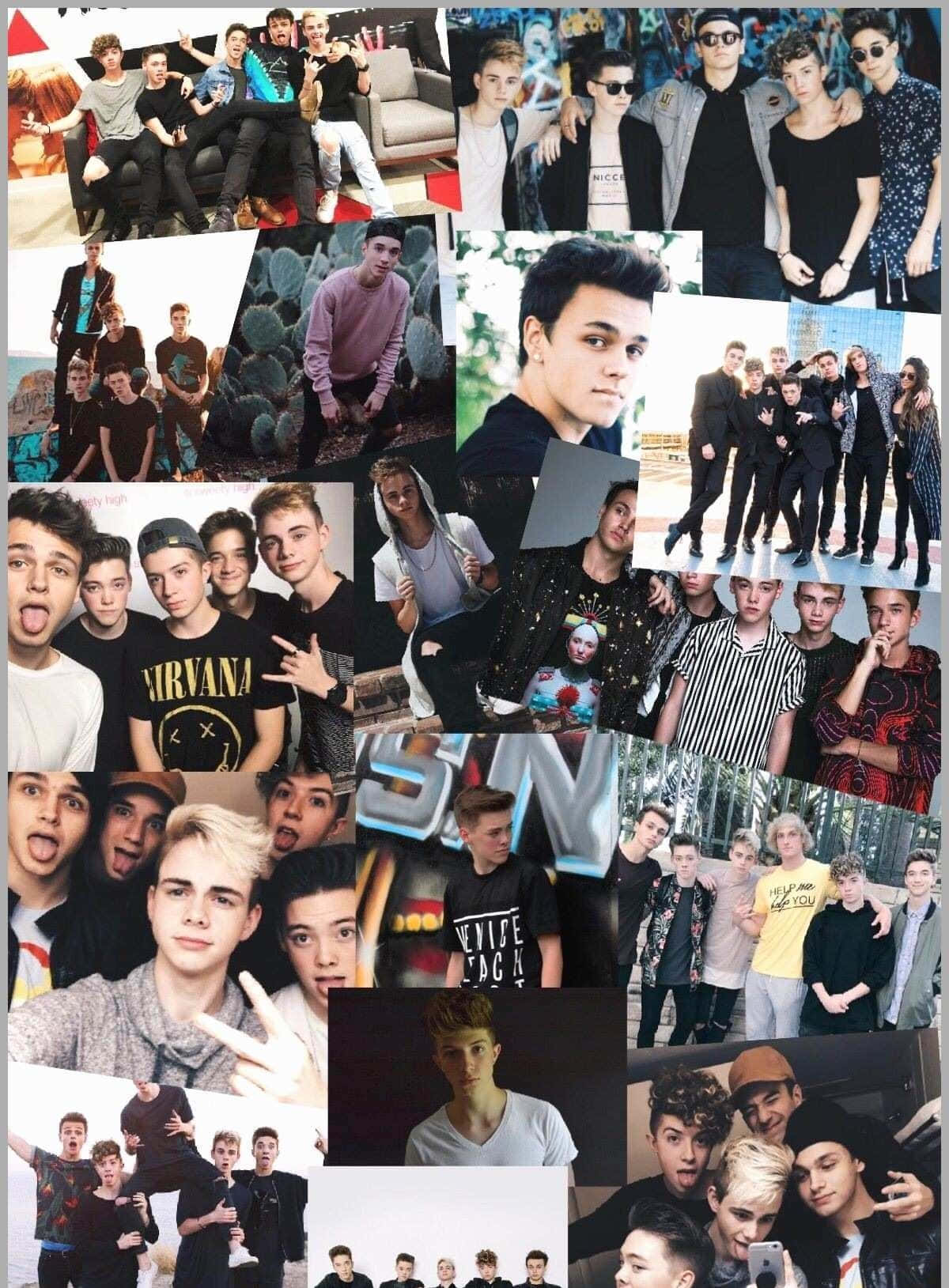 A Collage Of Photos Of The Boys Background