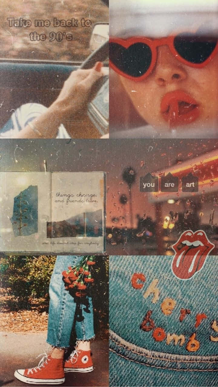 A Collage Of Photos Of The Rolling Stones