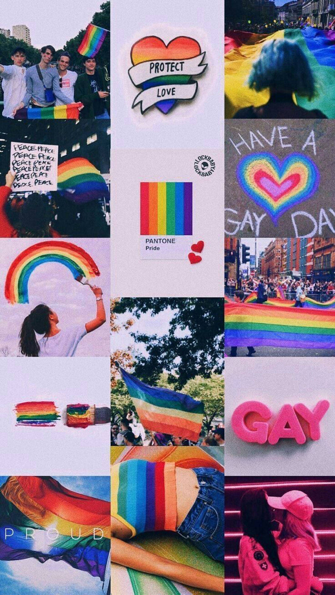 A Collage Of Photos With A Rainbow And A Rainbow Background