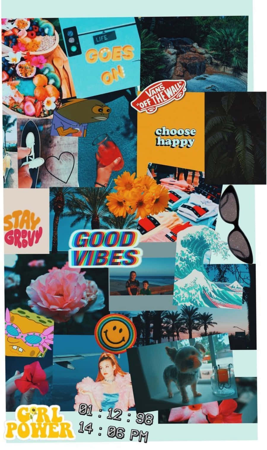 A Collage Of Photos With Different Colors And Pictures Background