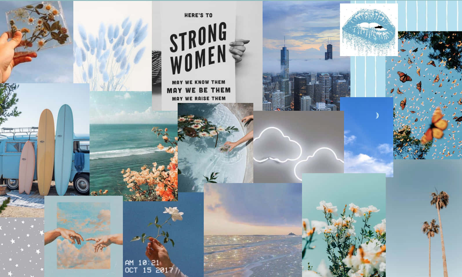 A Collage Of Photos With The Words Strong Women Background