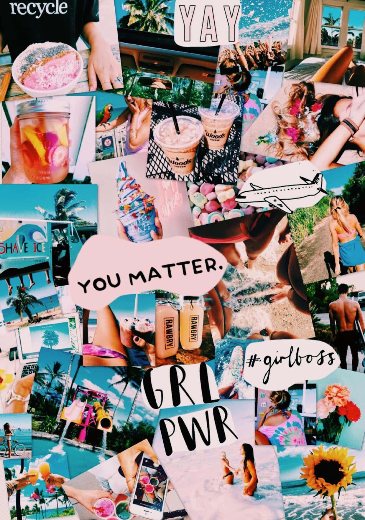 A Collage Of Photos With The Words You Matter Girl Power Background