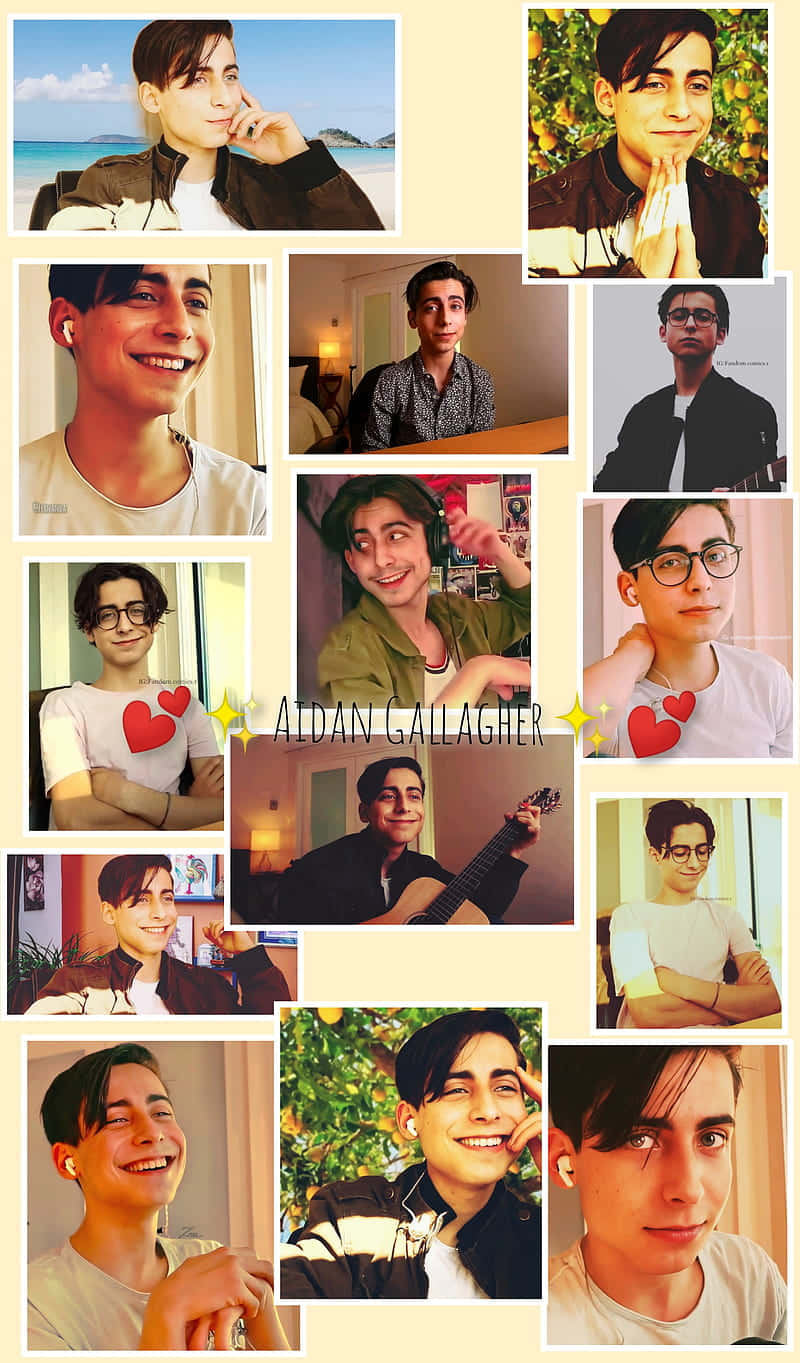 A Collage Of Pictures Of A Man With Glasses Background