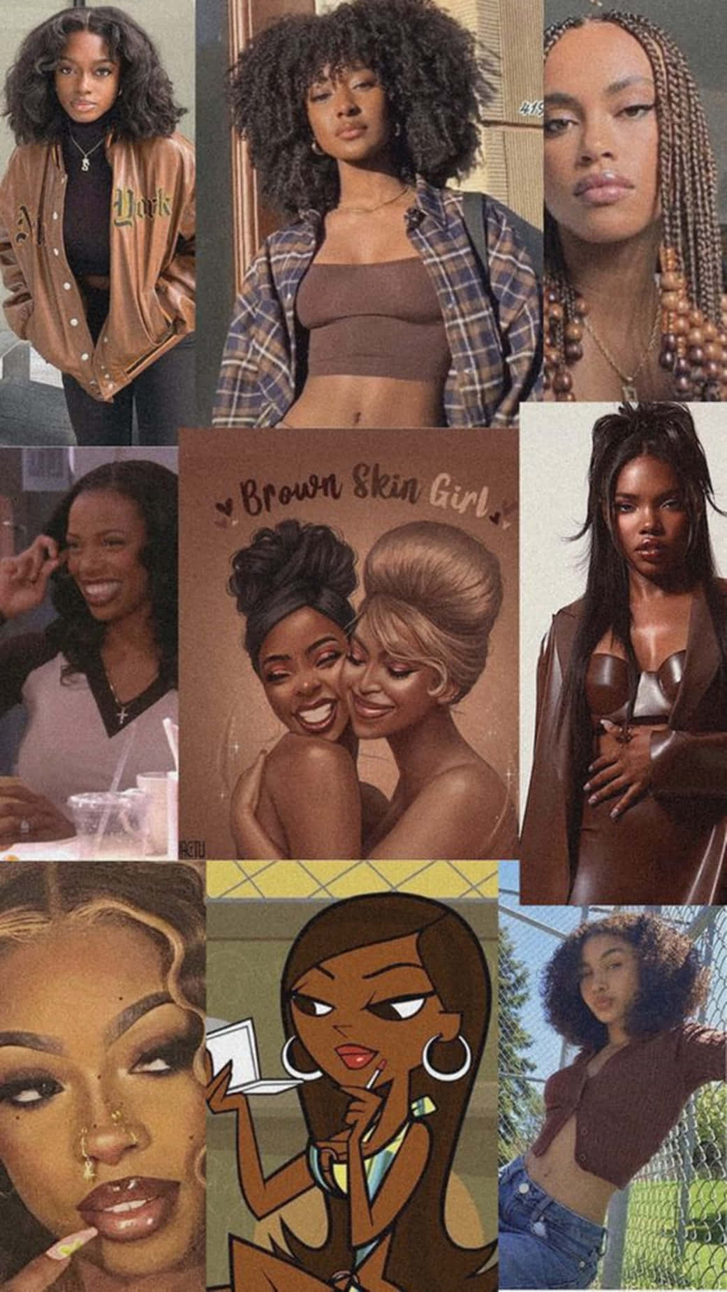 A Collage Of Pictures Of Black Women With Afro Hair Background