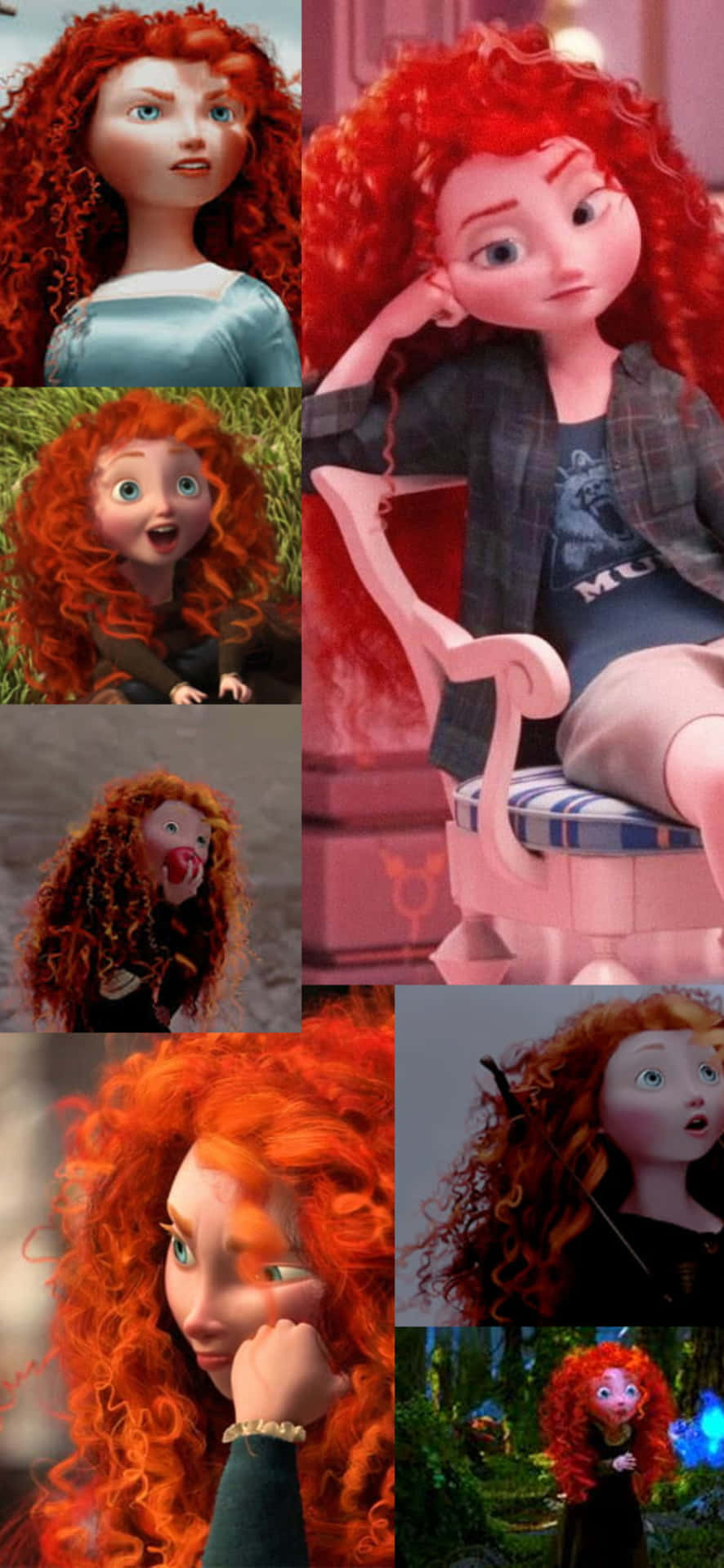 A Collage Of Pictures Of Disney's Brave Background