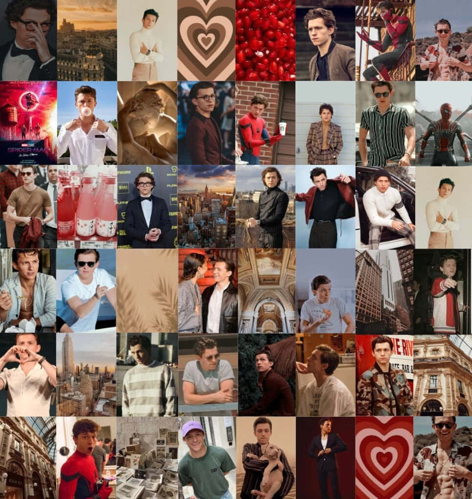 A Collage Of Pictures Of People In Various Places Background