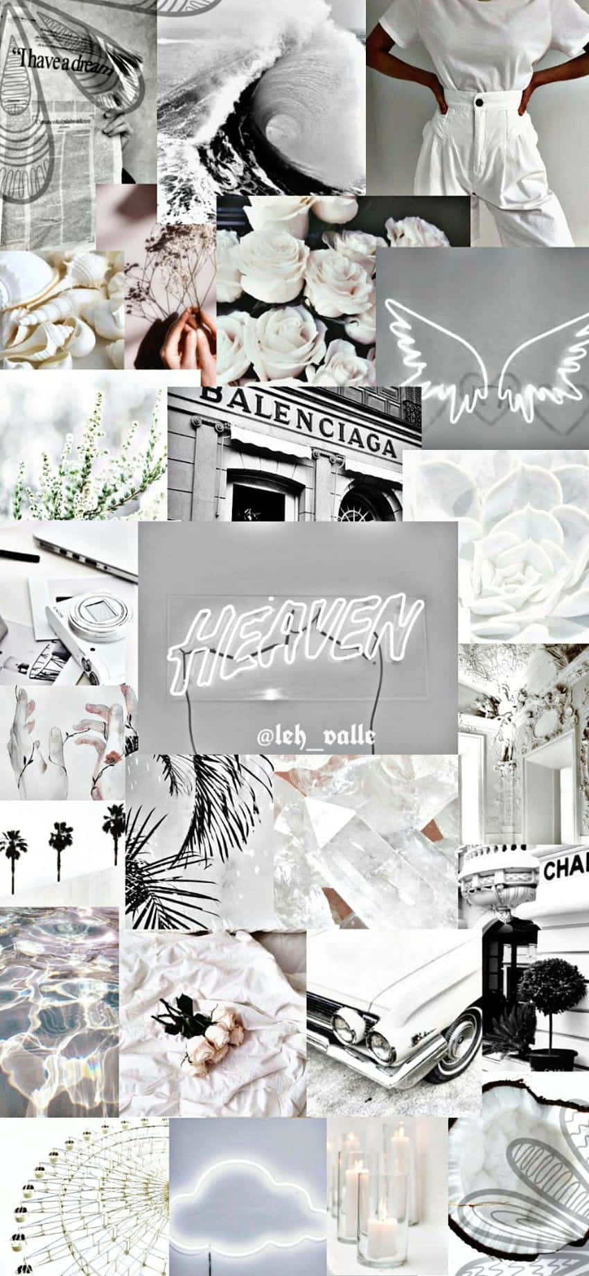 A Collage Of Pictures Of White And Black Items Background