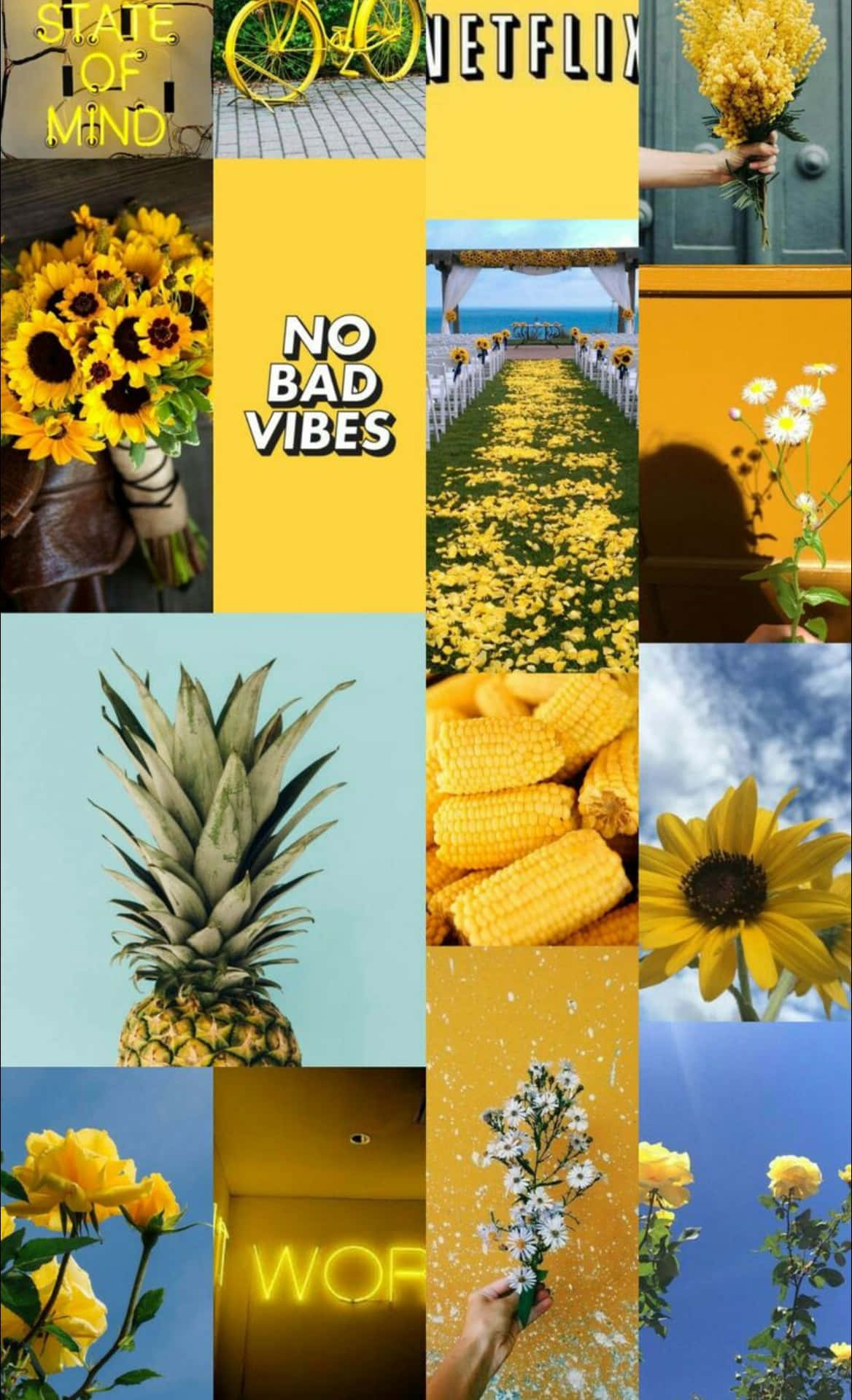 A Collage Of Pictures With Sunflowers And Flowers Background