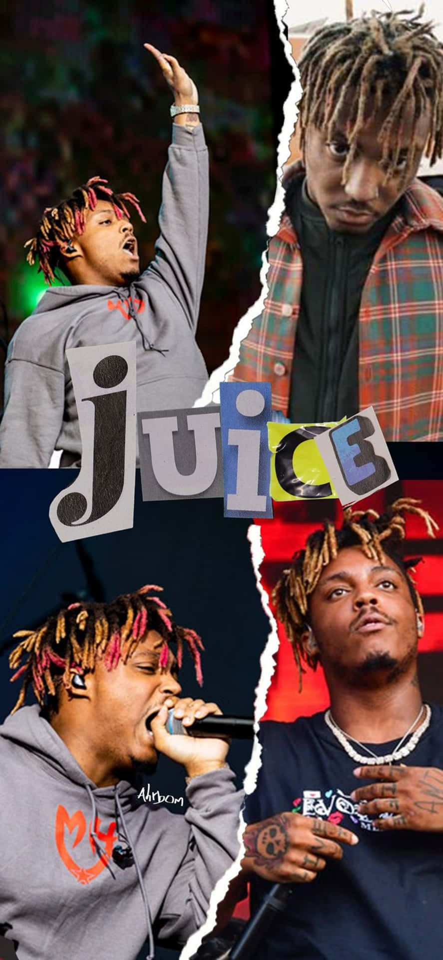 A Collage Of Pictures With The Word Juice Background