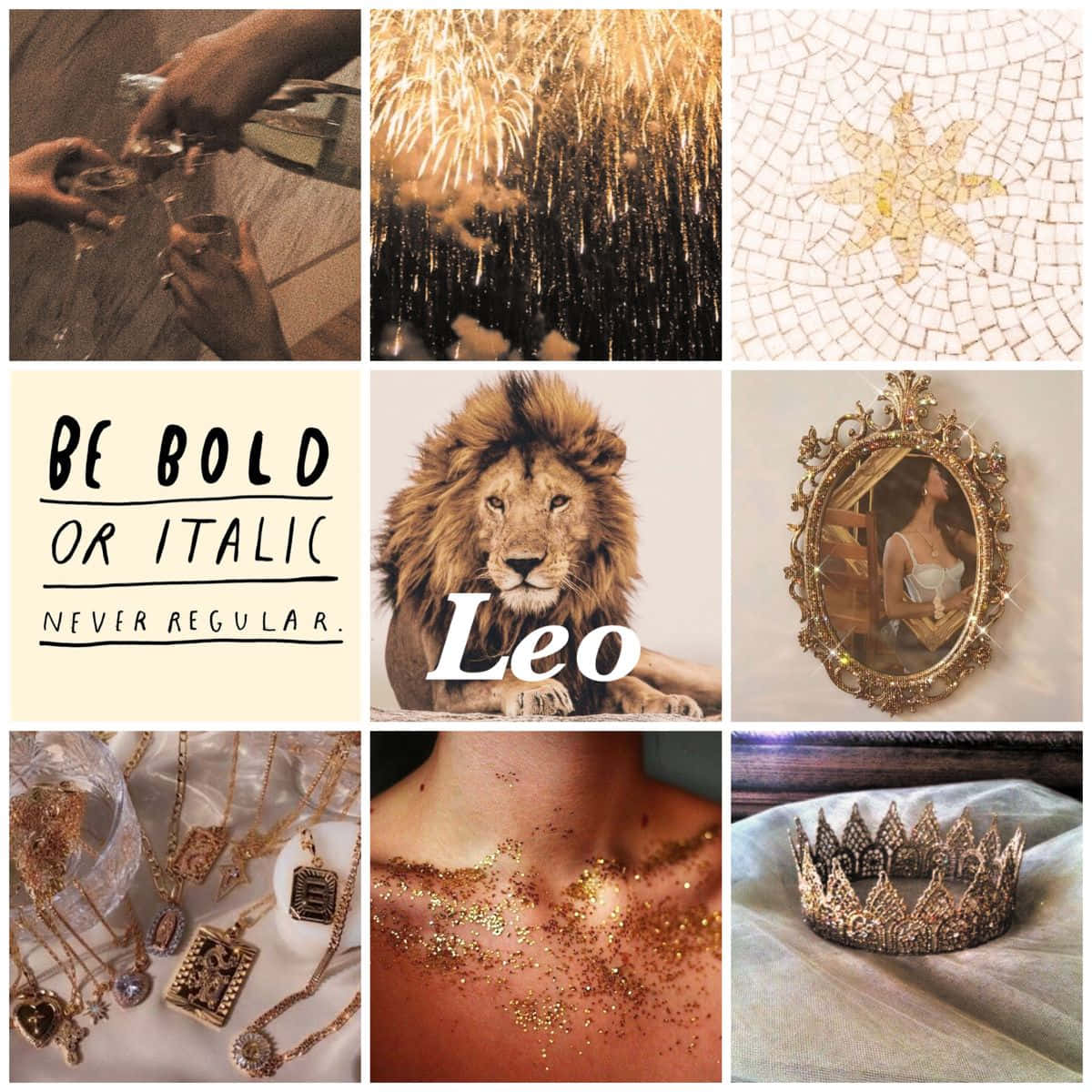 A Collage Of Pictures With The Words Be Bold Or Italy Leo Background