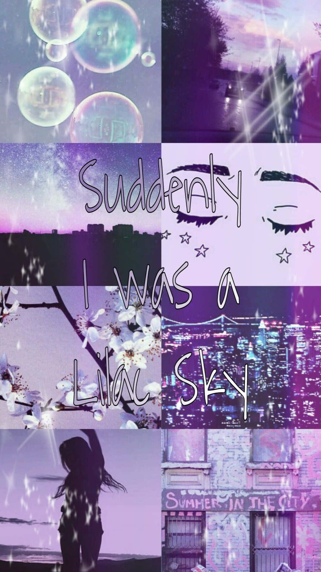 A Collage Of Pictures With The Words Suddenly I Was A Lonely Sky Background