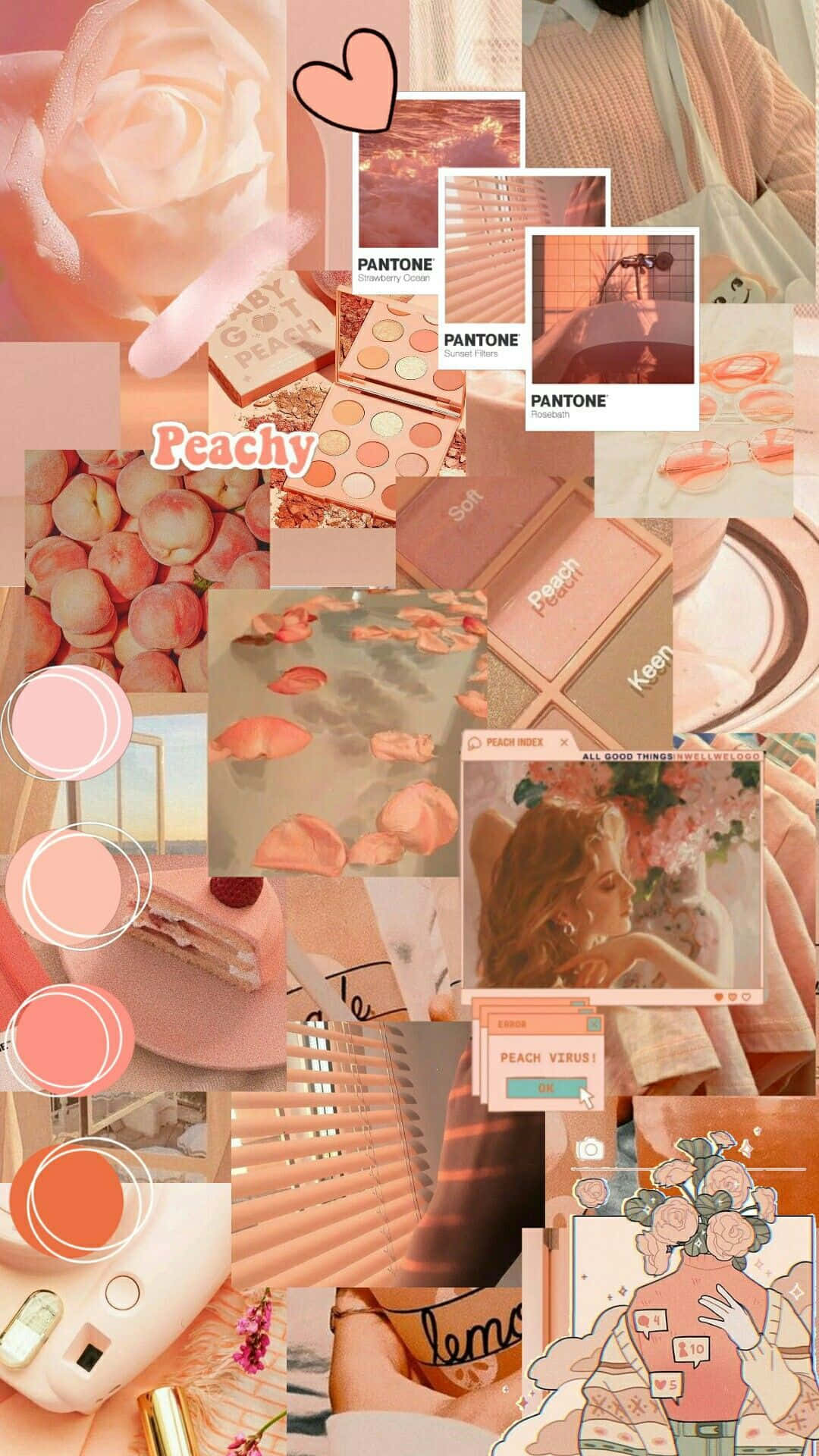 A Collage Of Pink And White Items Background