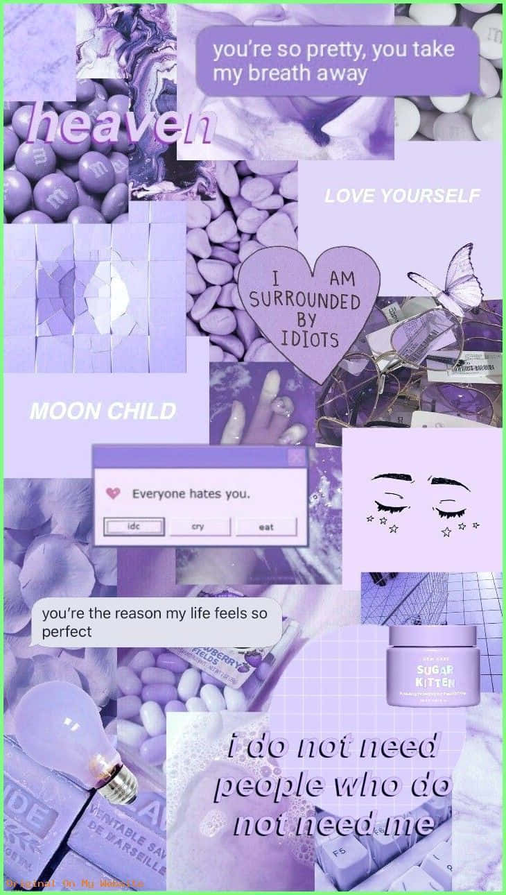 A Collage Of Purple And Pink Pictures