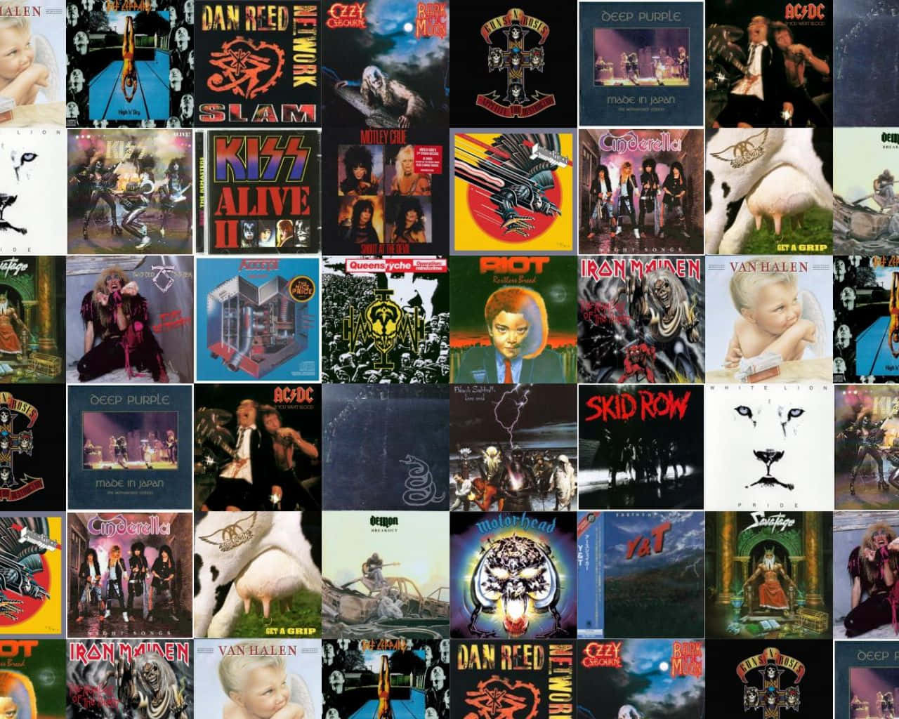 A Collage Of Various Cd Covers Background