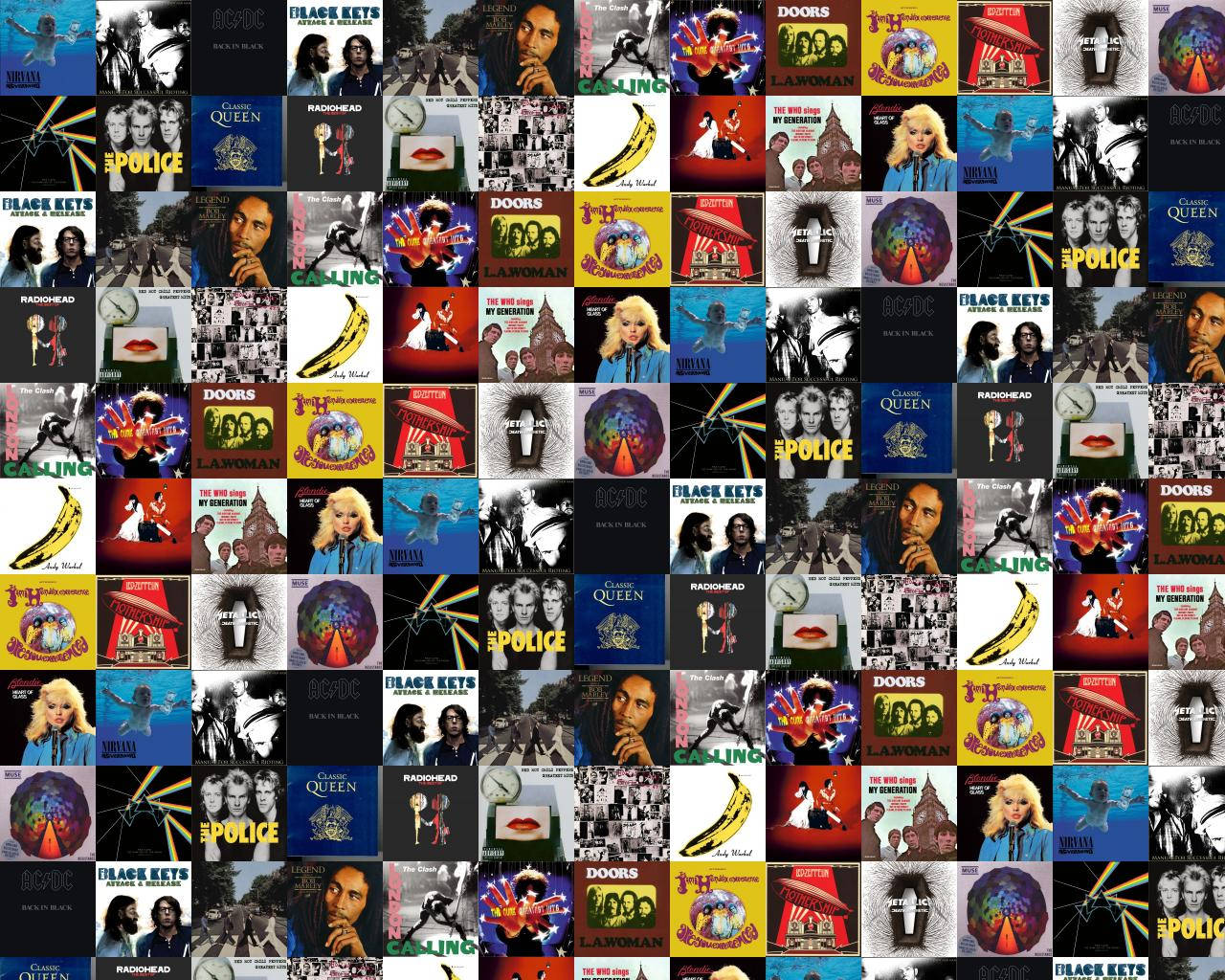 A Collage Of Various Music Albums Background