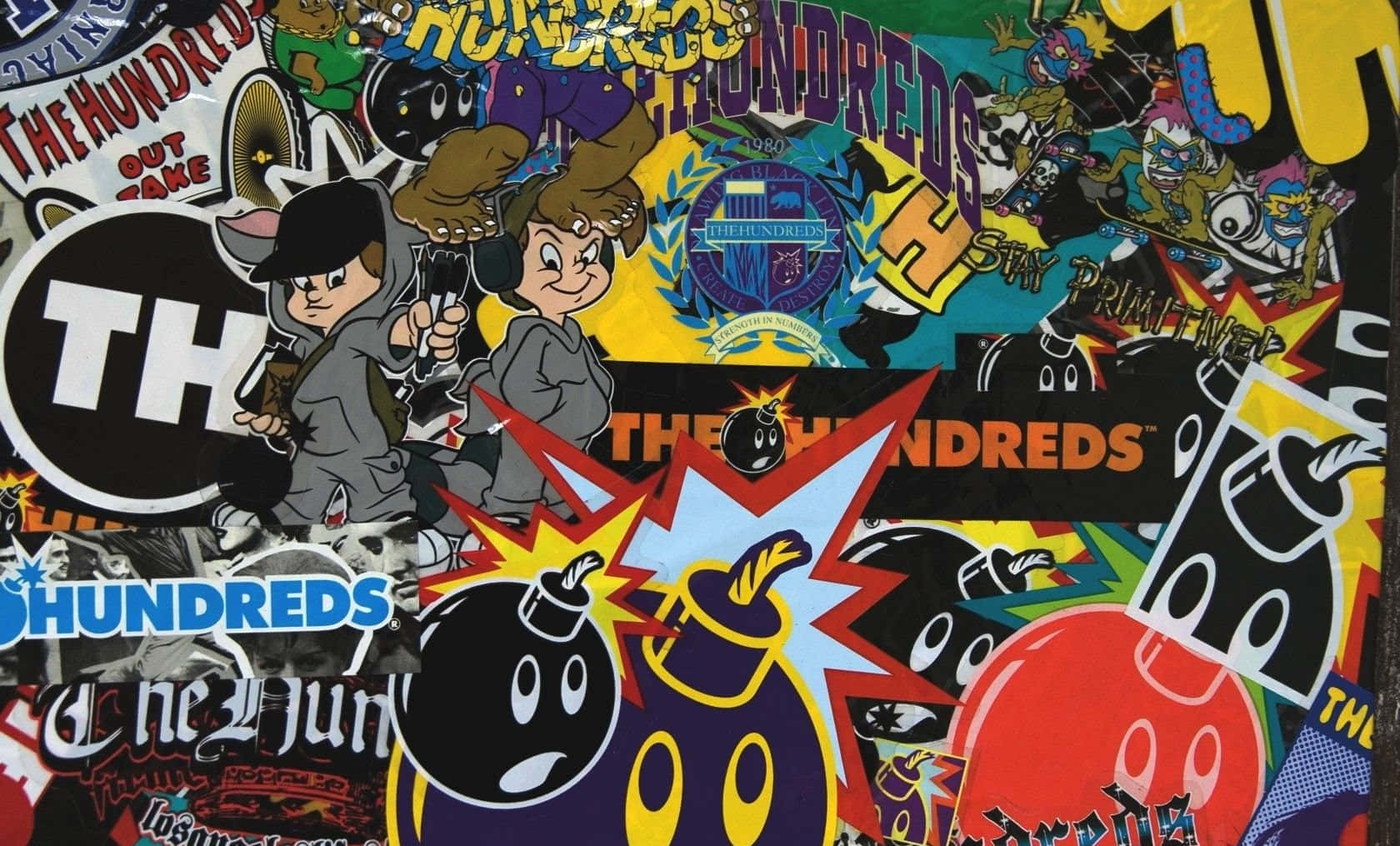 A Collage Of Various Stickers And Other Items Background