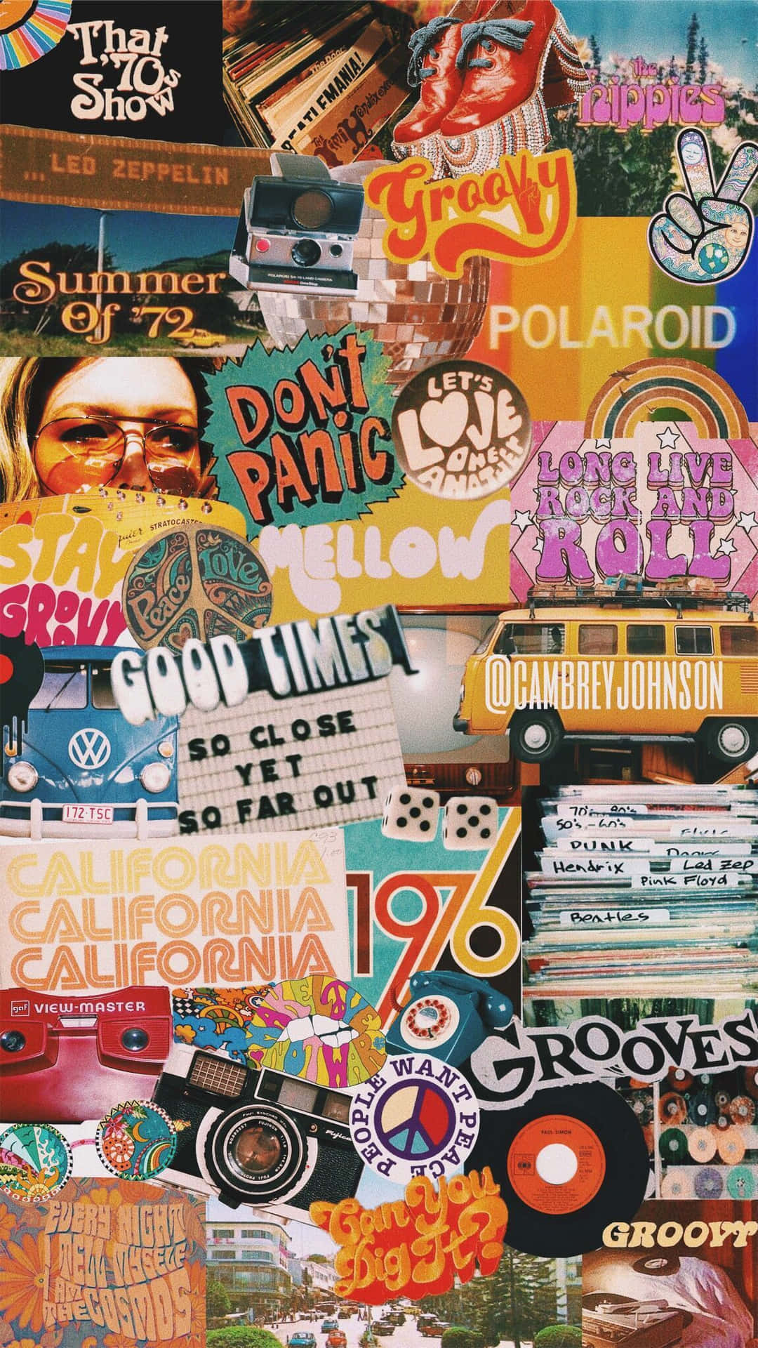 A Collage Of Various Stickers And Posters Background
