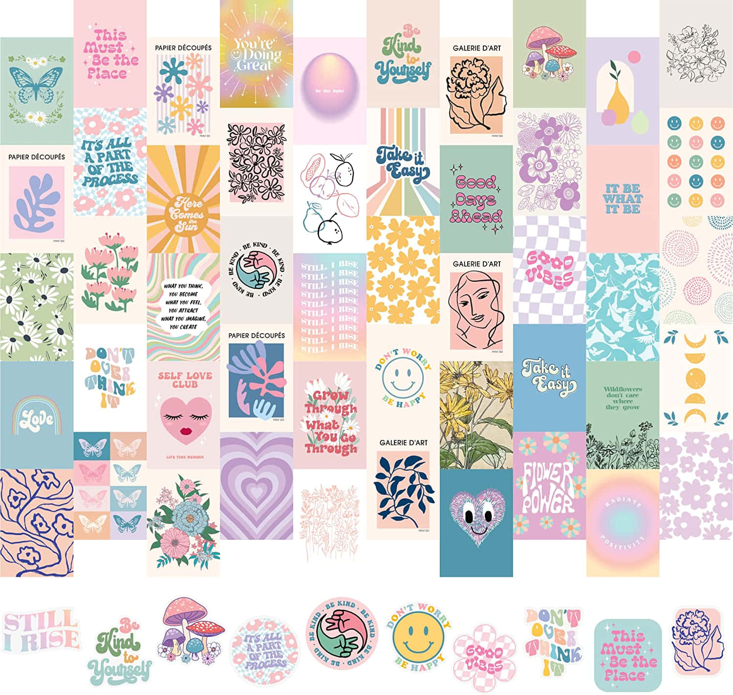A Collection Of Colorful Stickers With Different Designs Background