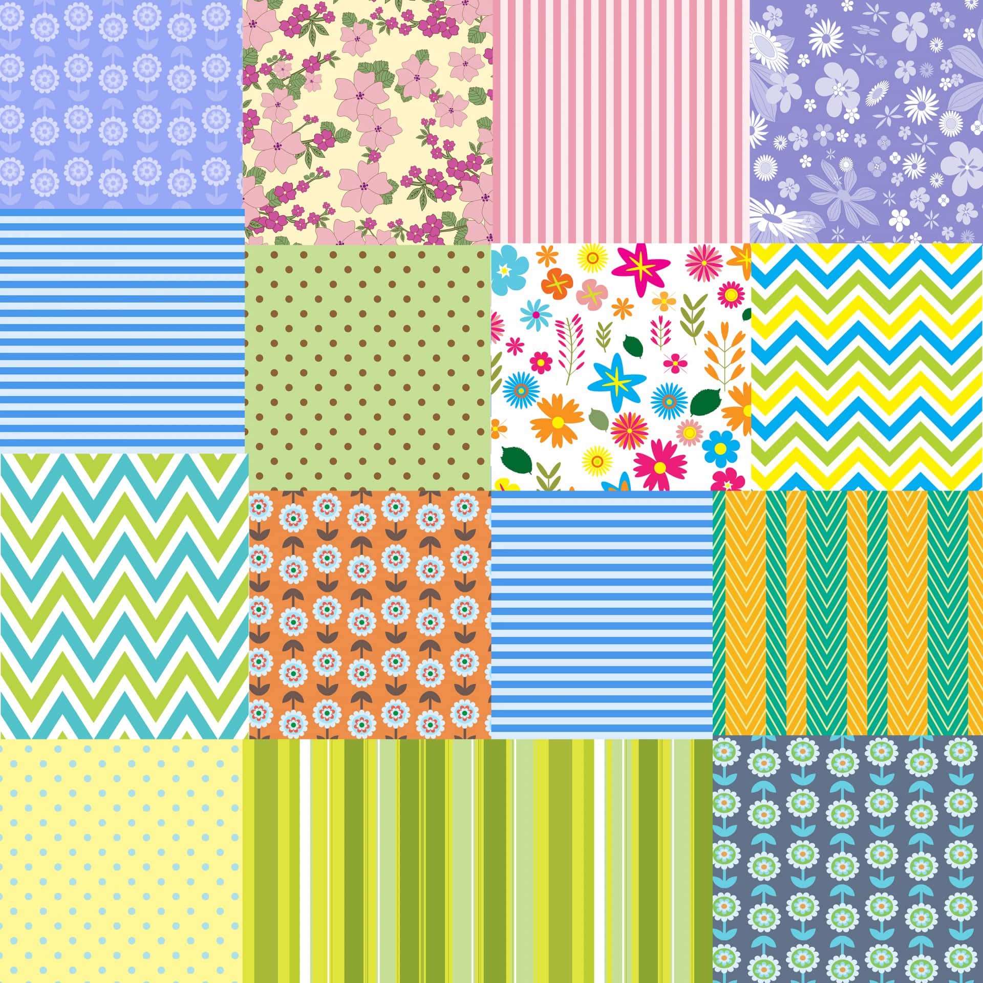 A Collection Of Different Patterns And Colors Background