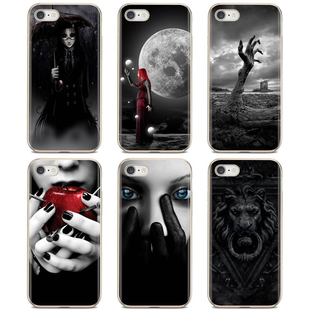 A Collection Of Phone Cases With A Woman And A Woman With A Red Apple