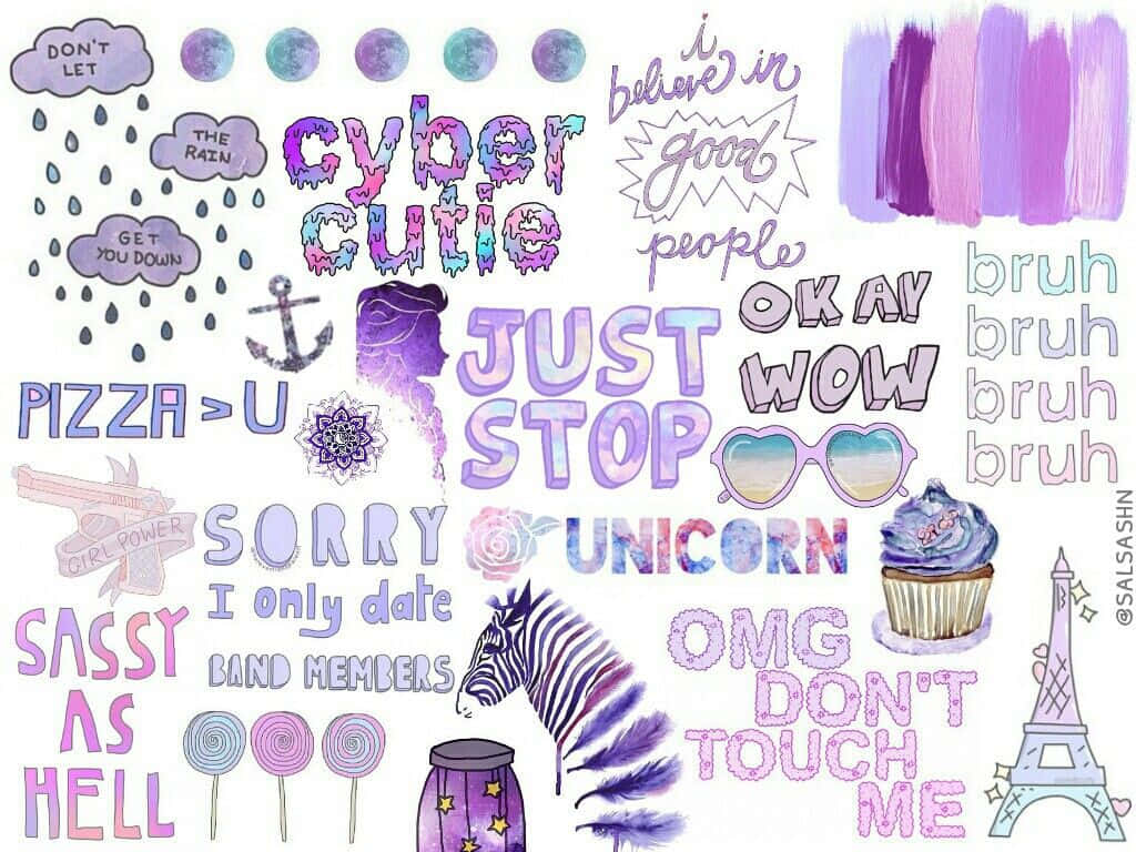 A Collection Of Stickers With Different Words And Phrases