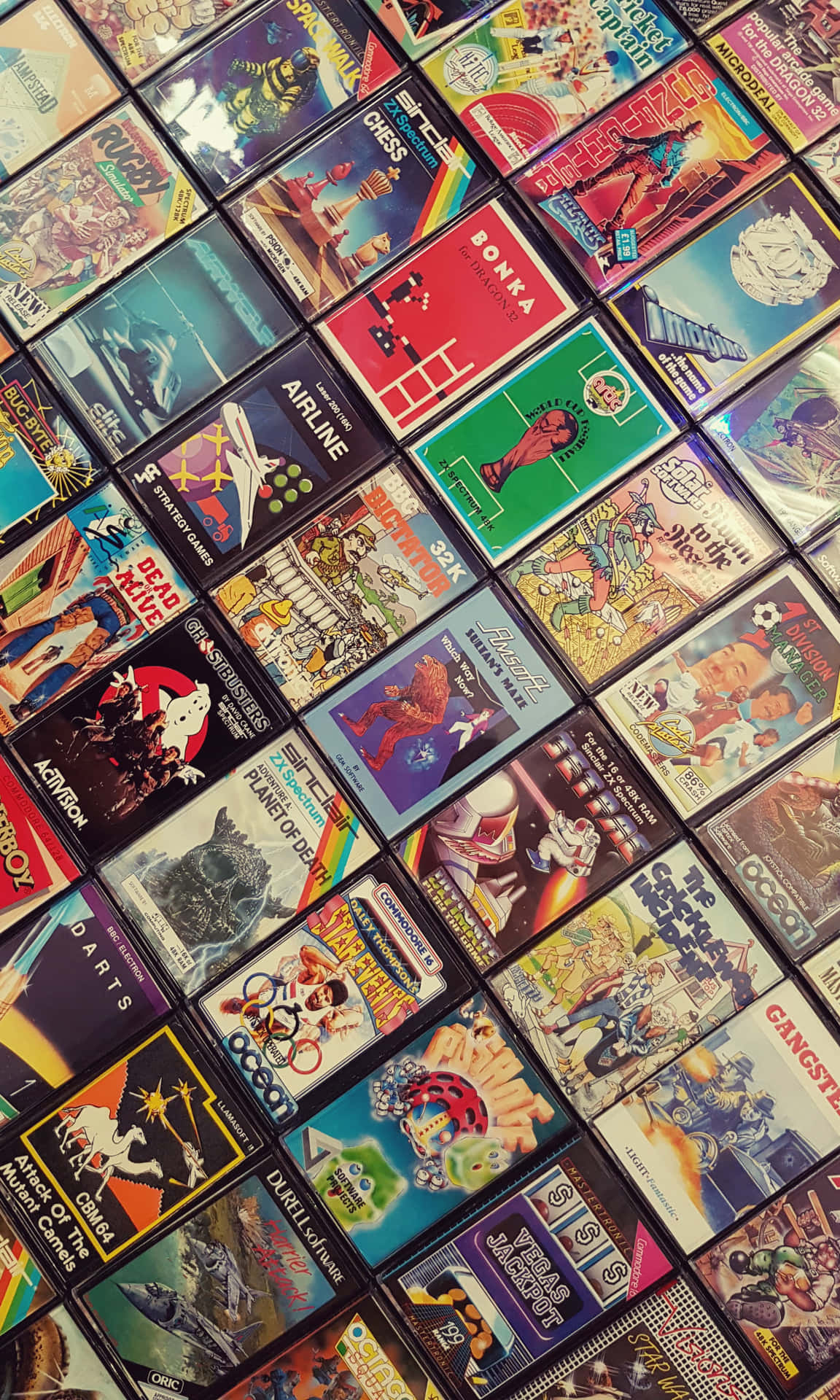 A Collection Of Video Game Cartridges Background
