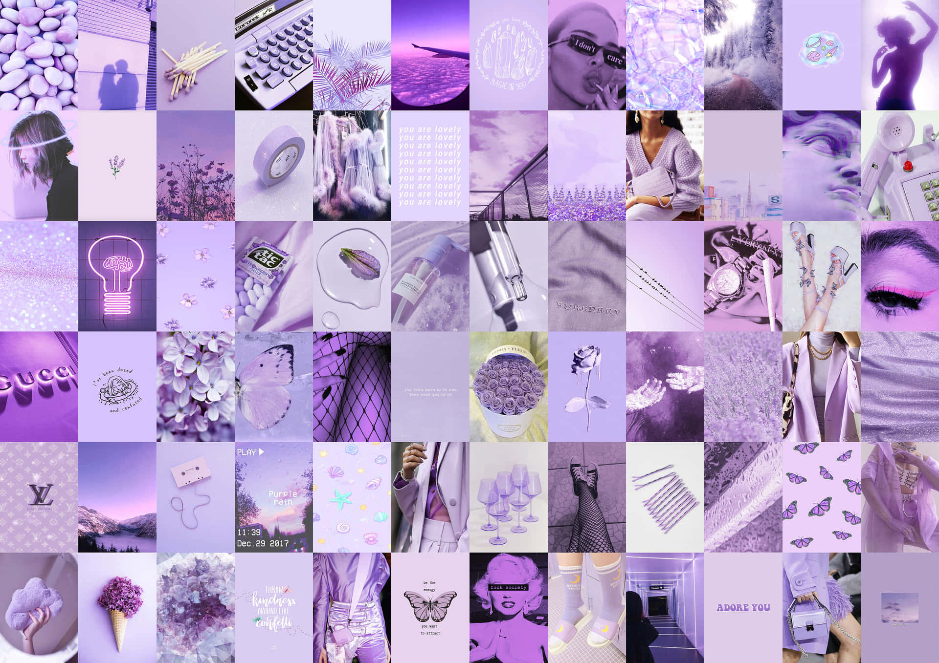 A Color-filled And Captivating Purple Aesthetic Collage Background