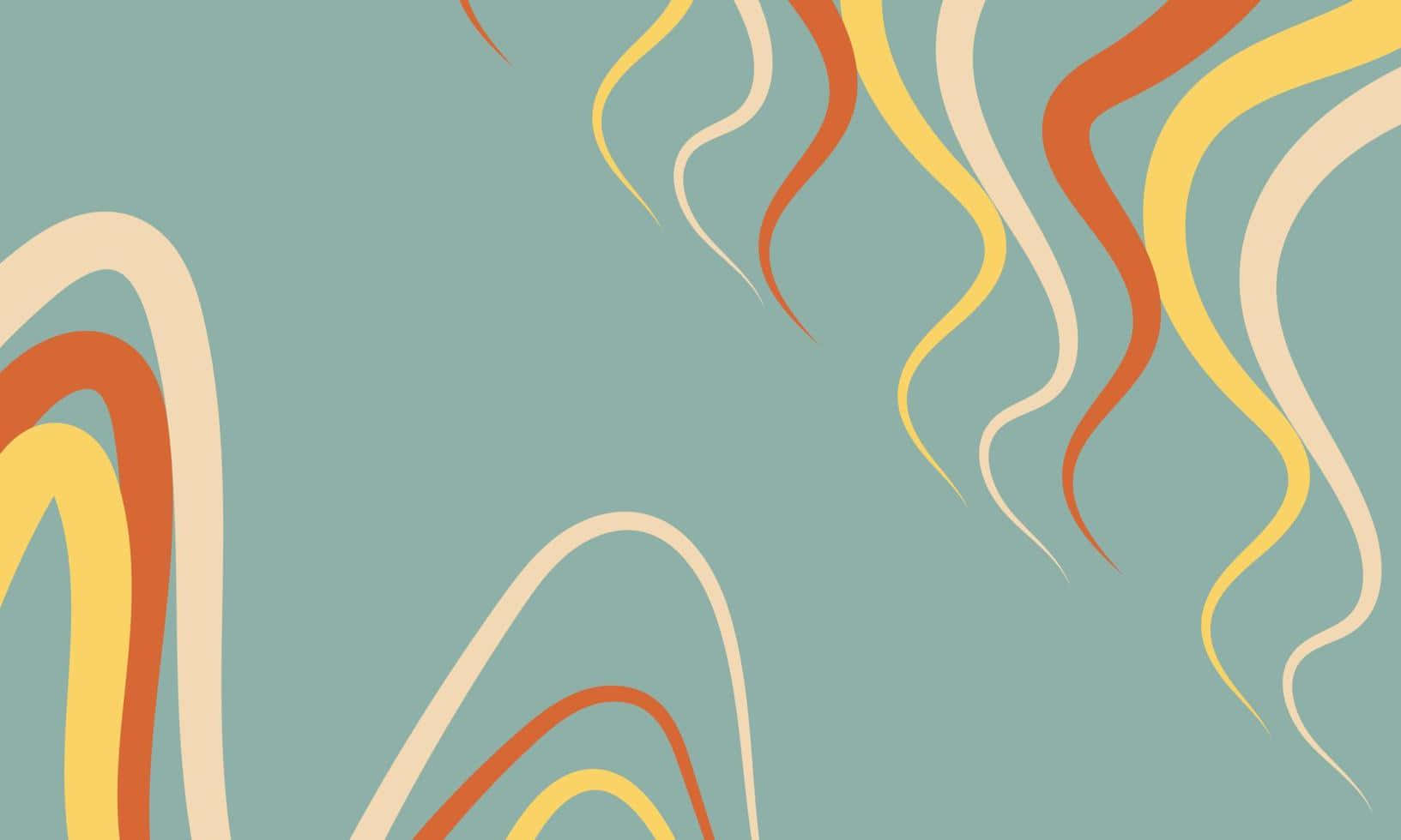 A Colorful Abstract Background With Waves Background
