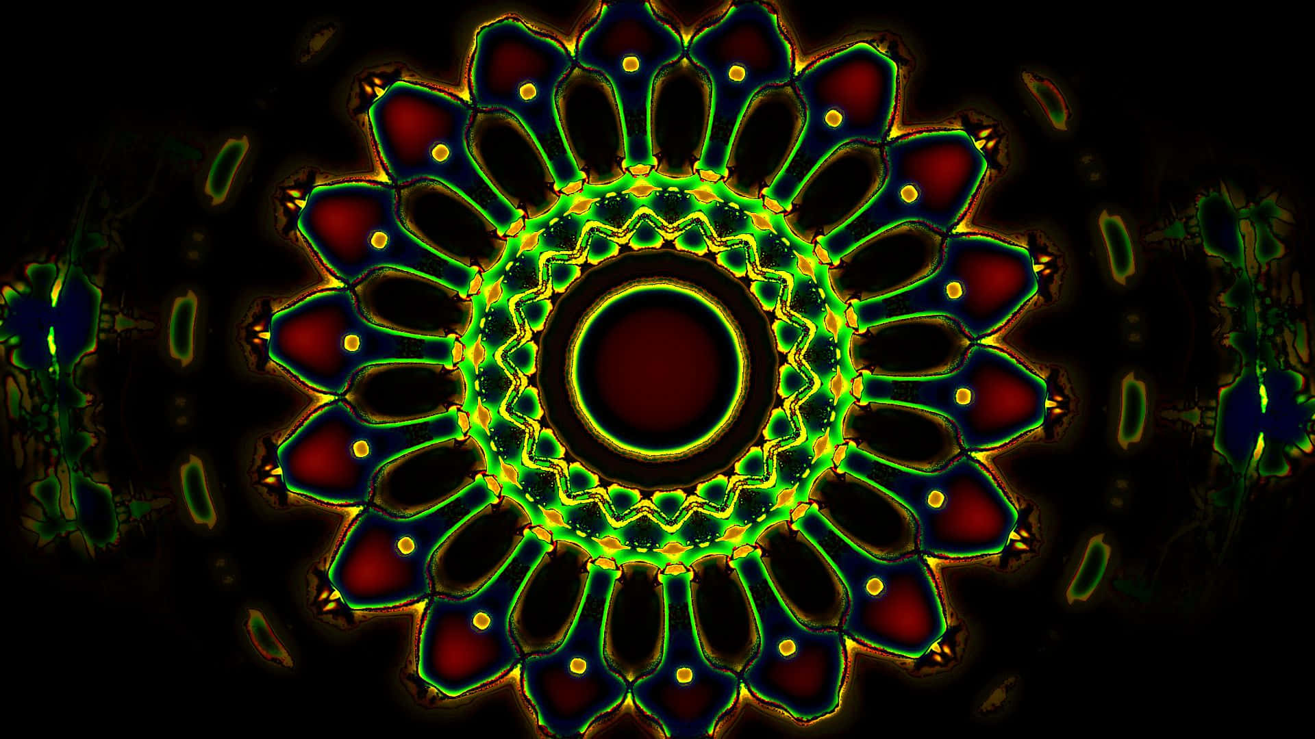 A Colorful Abstract Design On A Black Background Background
