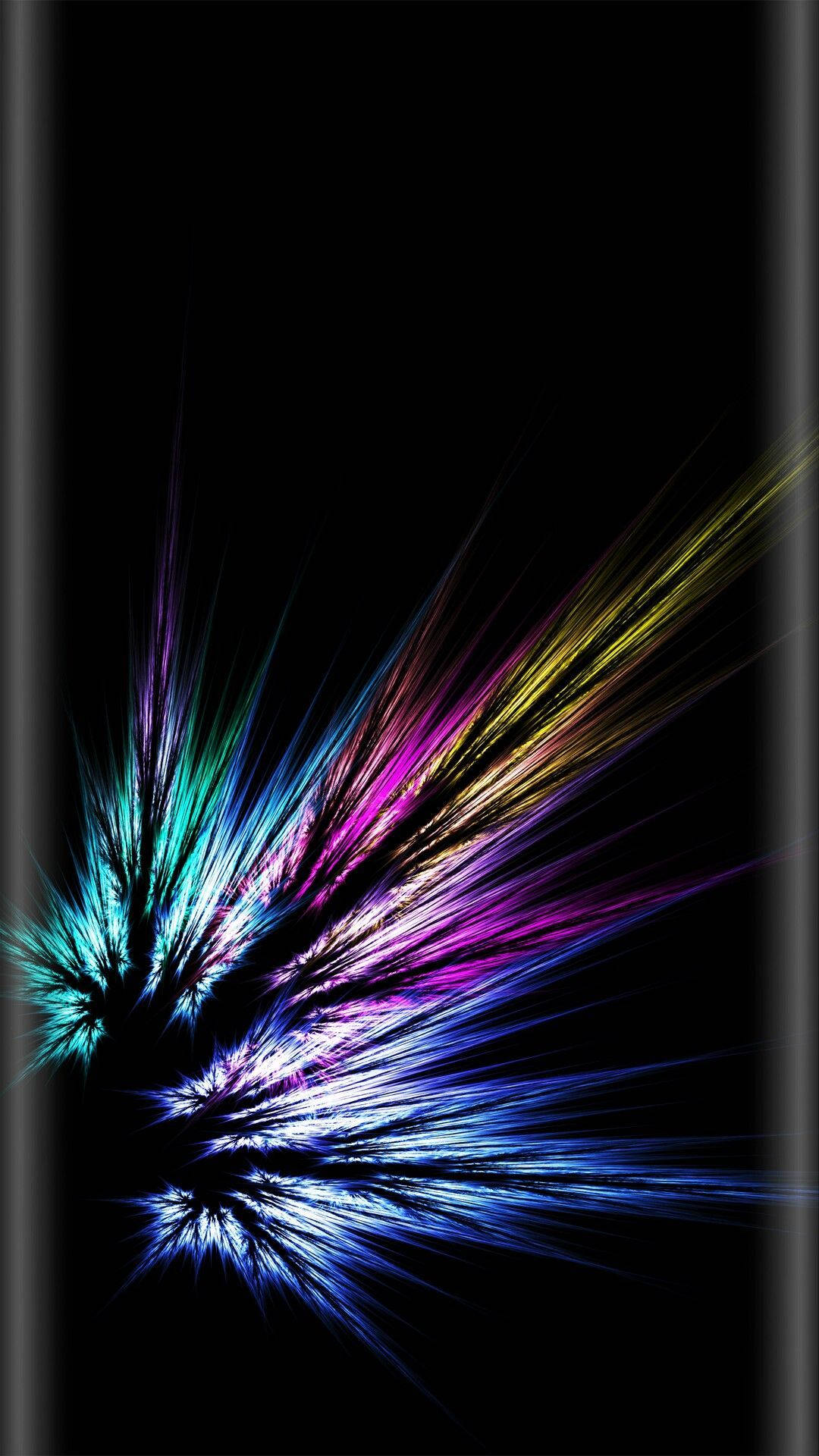 A Colorful Abstract Design On A Black Background Background