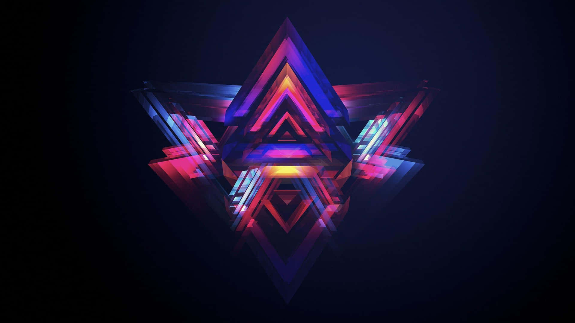 A Colorful Abstract Design With A Triangle In The Middle Background