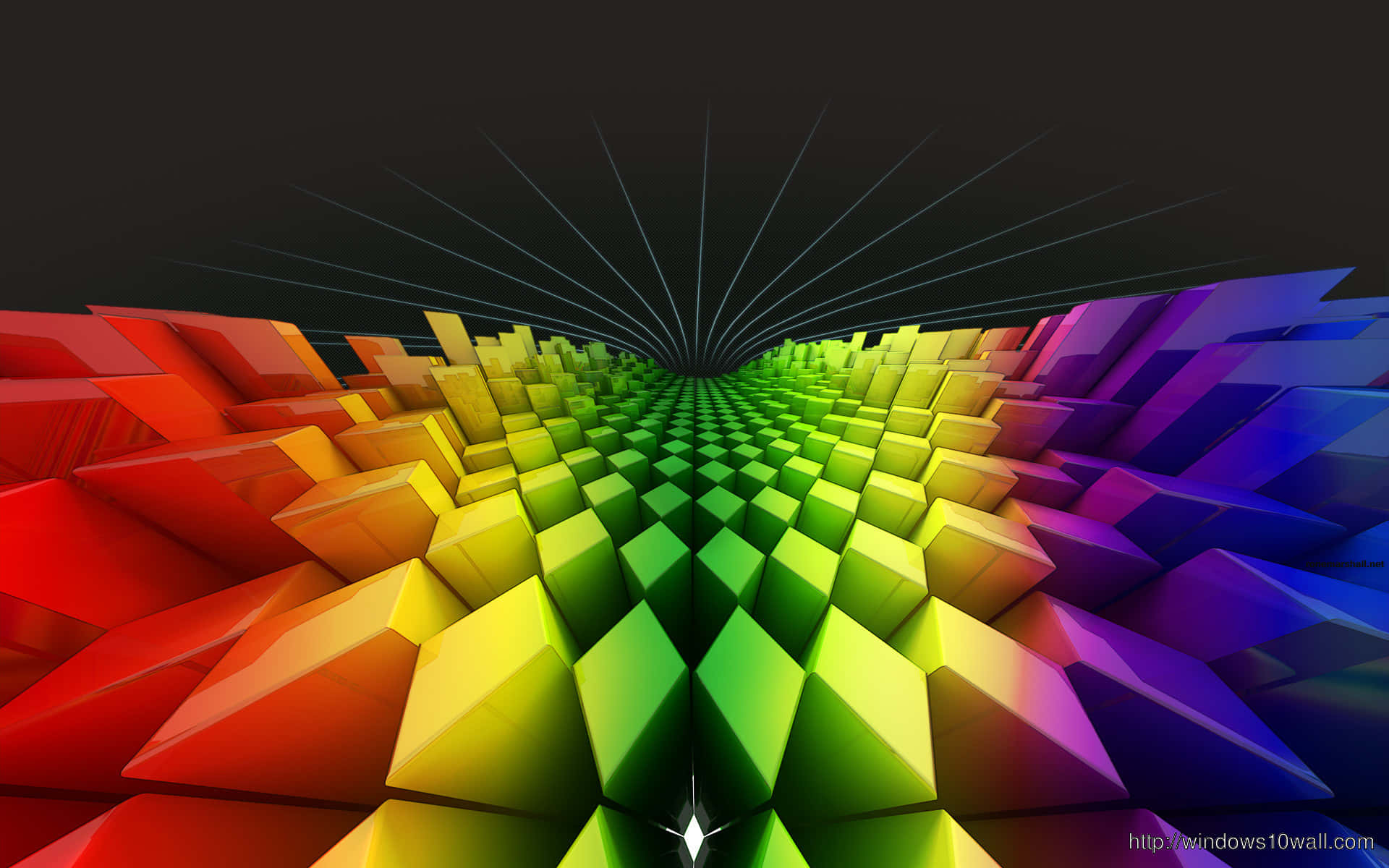 A Colorful Abstract Image Of A Rainbow Colored Cube