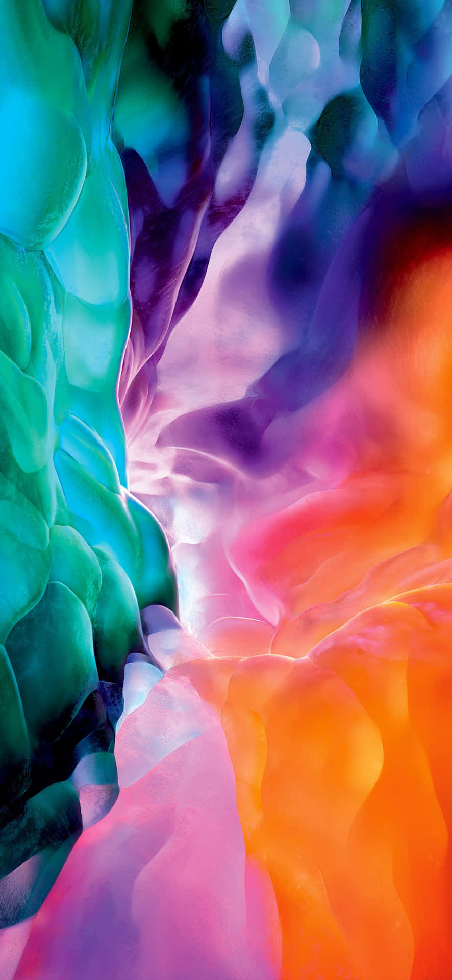 A Colorful Abstract Painting Of A Waterfall Background
