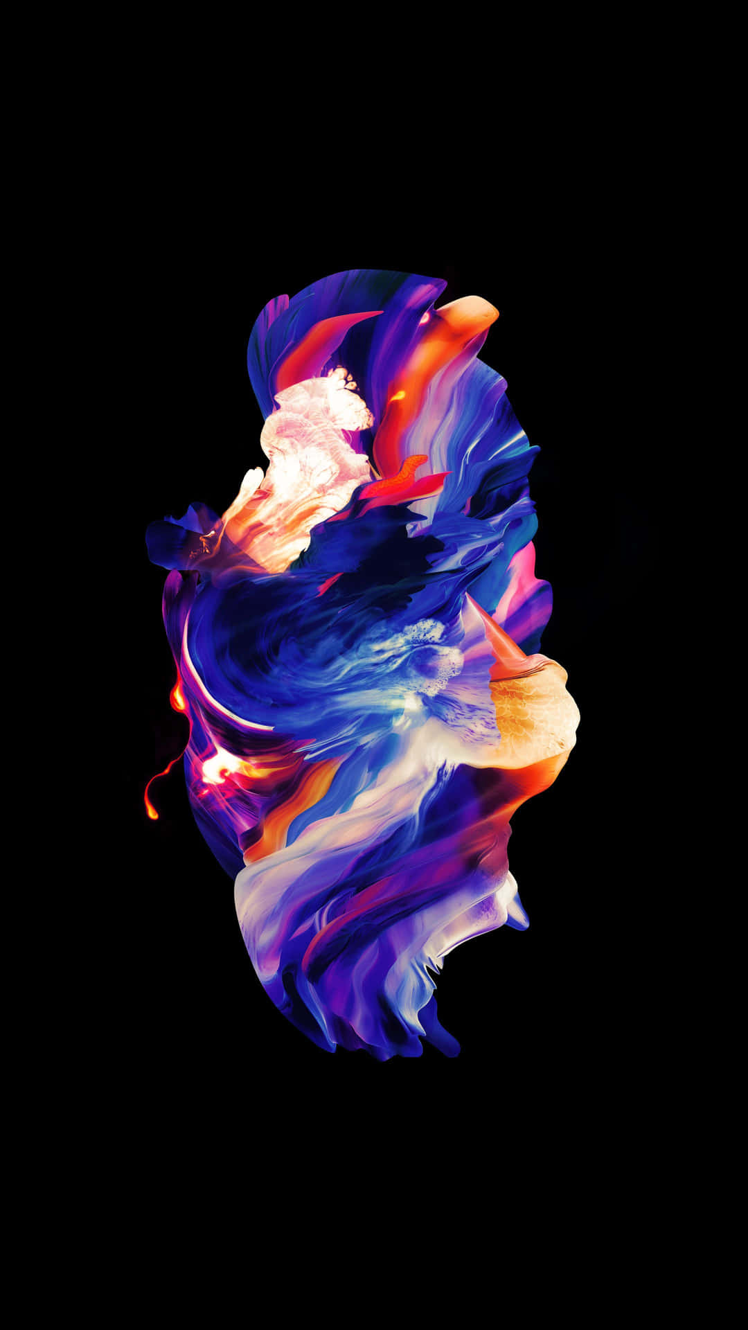 A Colorful Abstract Painting On A Black Background Background