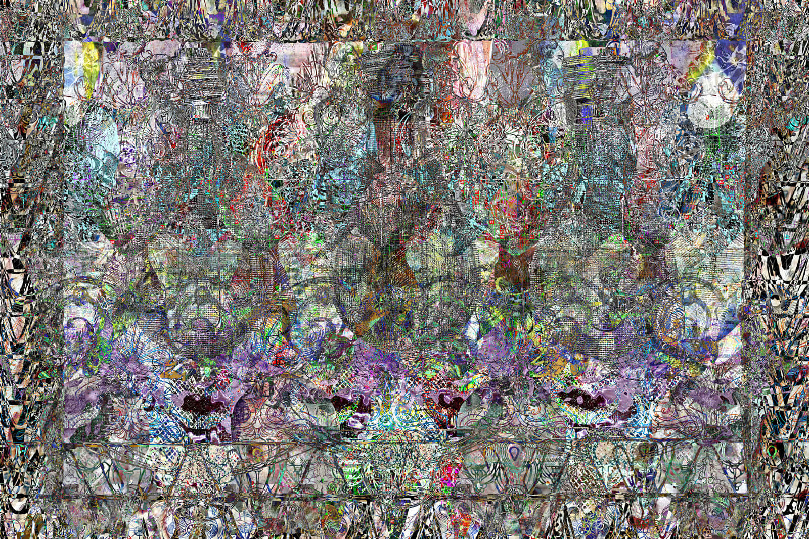 A Colorful Abstract Painting With A Lot Of Different Colors Background