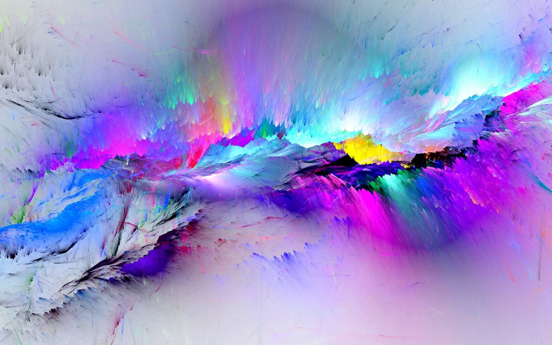 A Colorful Abstract Painting With A Rainbow Background