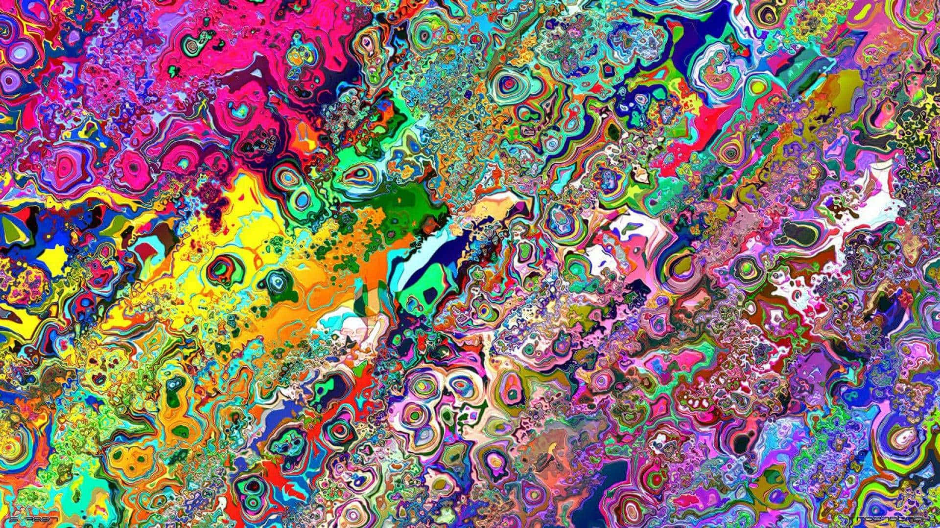 A Colorful Abstract Painting With Swirls And Swirls Background